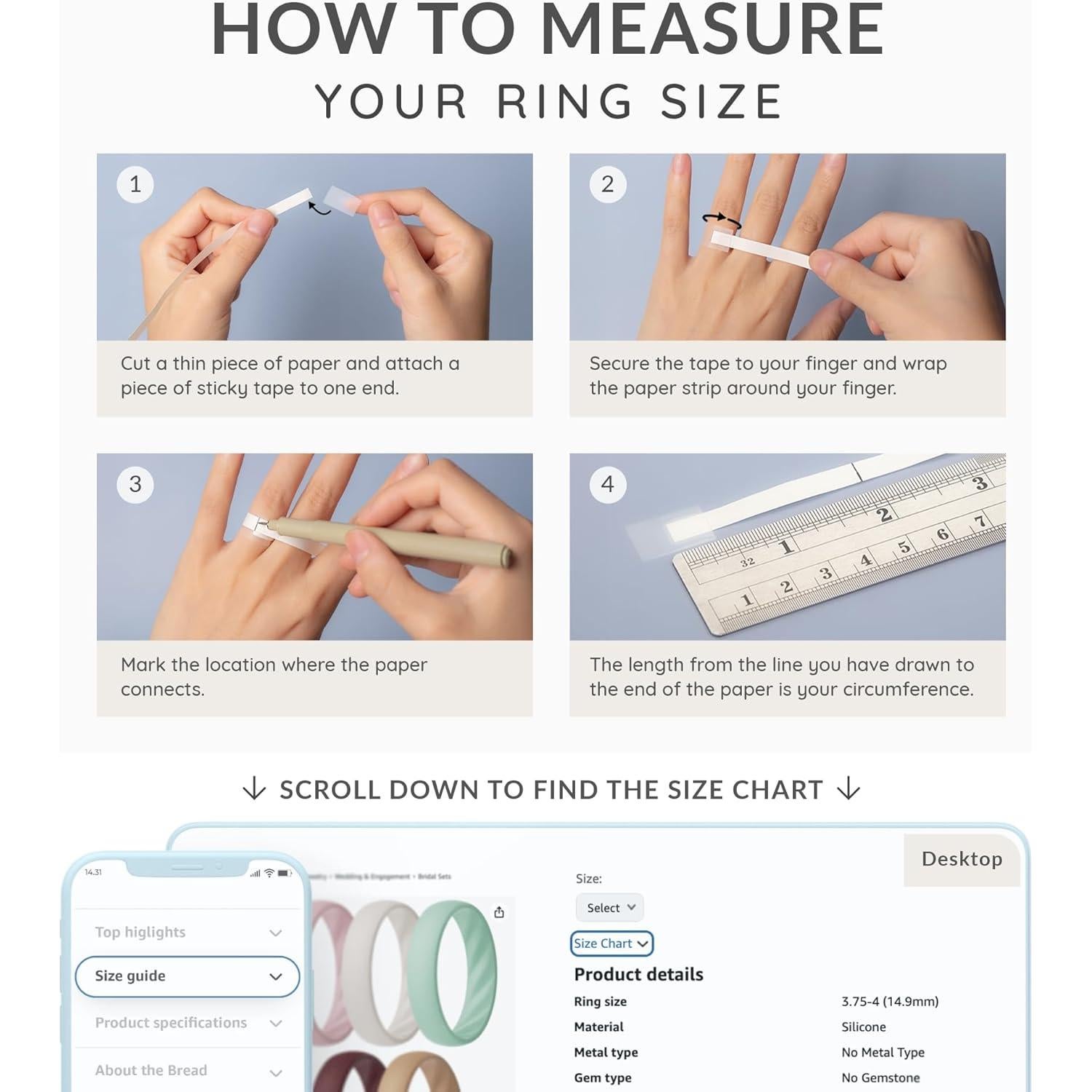 Anillos de Silicona ThunderFit para Mujeres - Paquete de 5