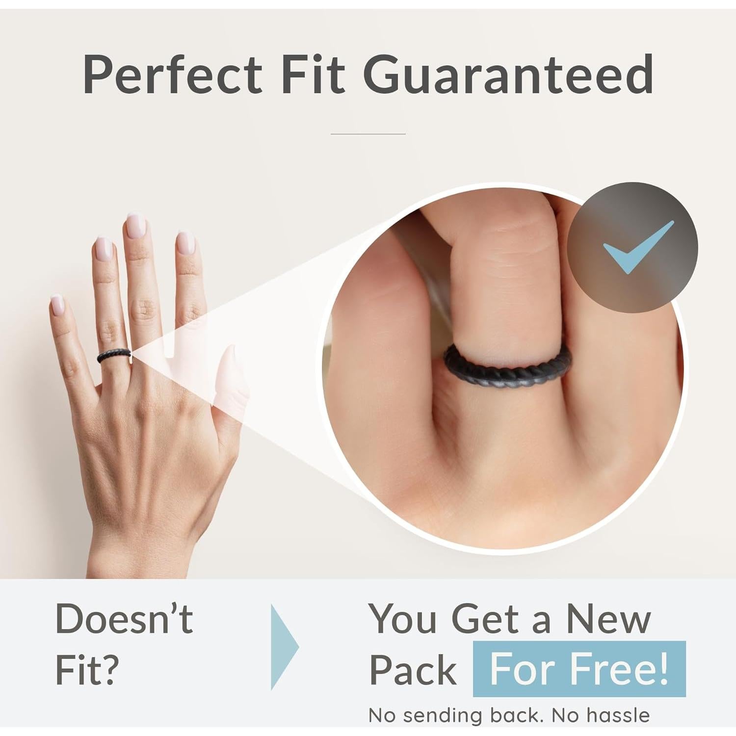 Anillos de Boda de Silicona ThunderFit para Mujeres - Pack C