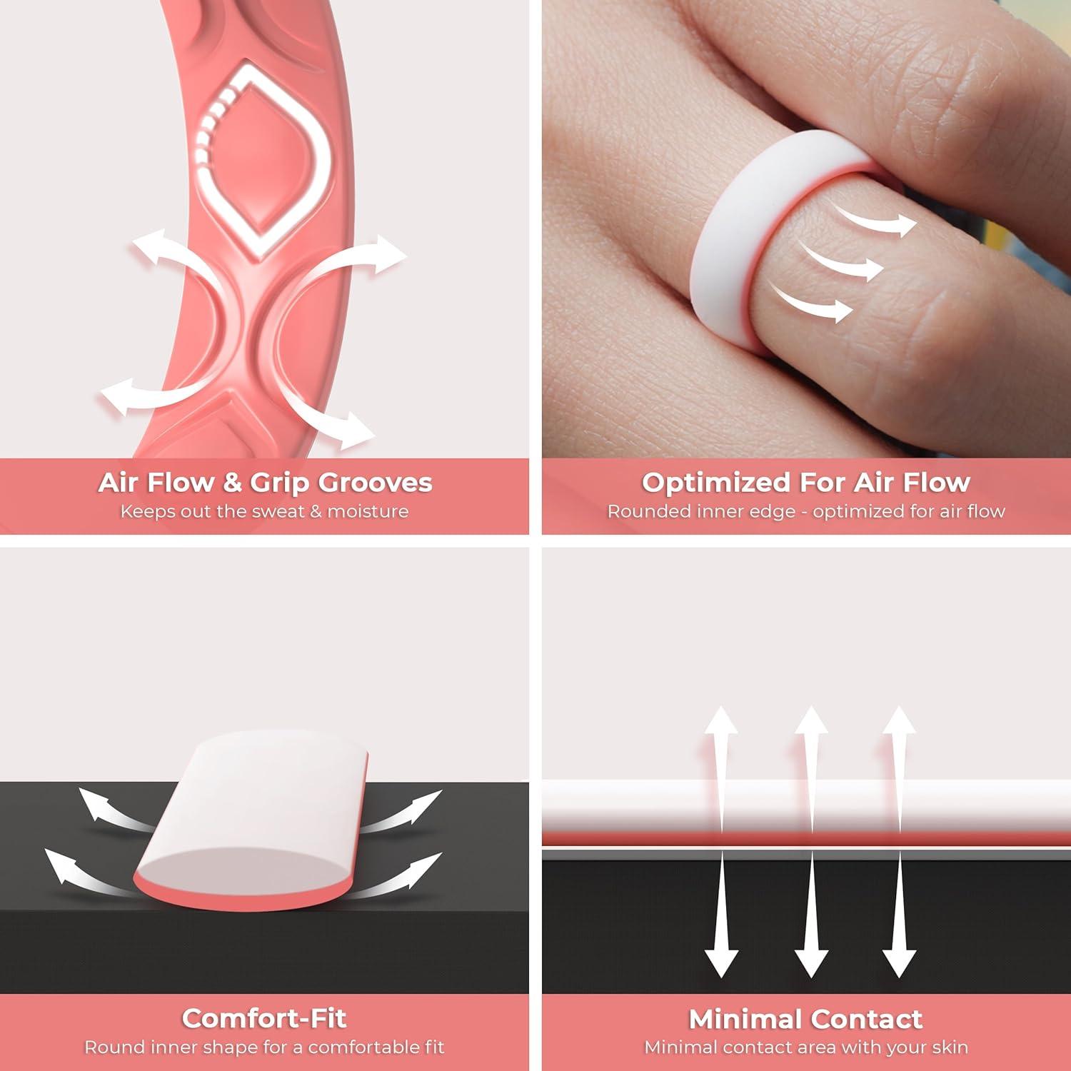 Anillos de Boda de Silicona ThunderFit para Mujeres - 5.5mm