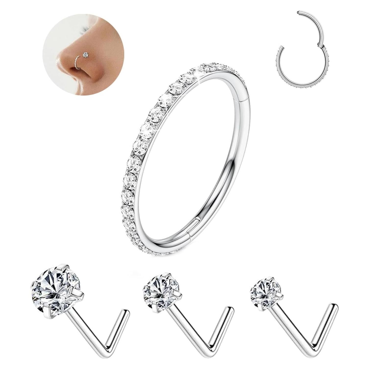 Conjunto de Anillos de Nariz Acero Quirúrgico 316L Hipoalergénico