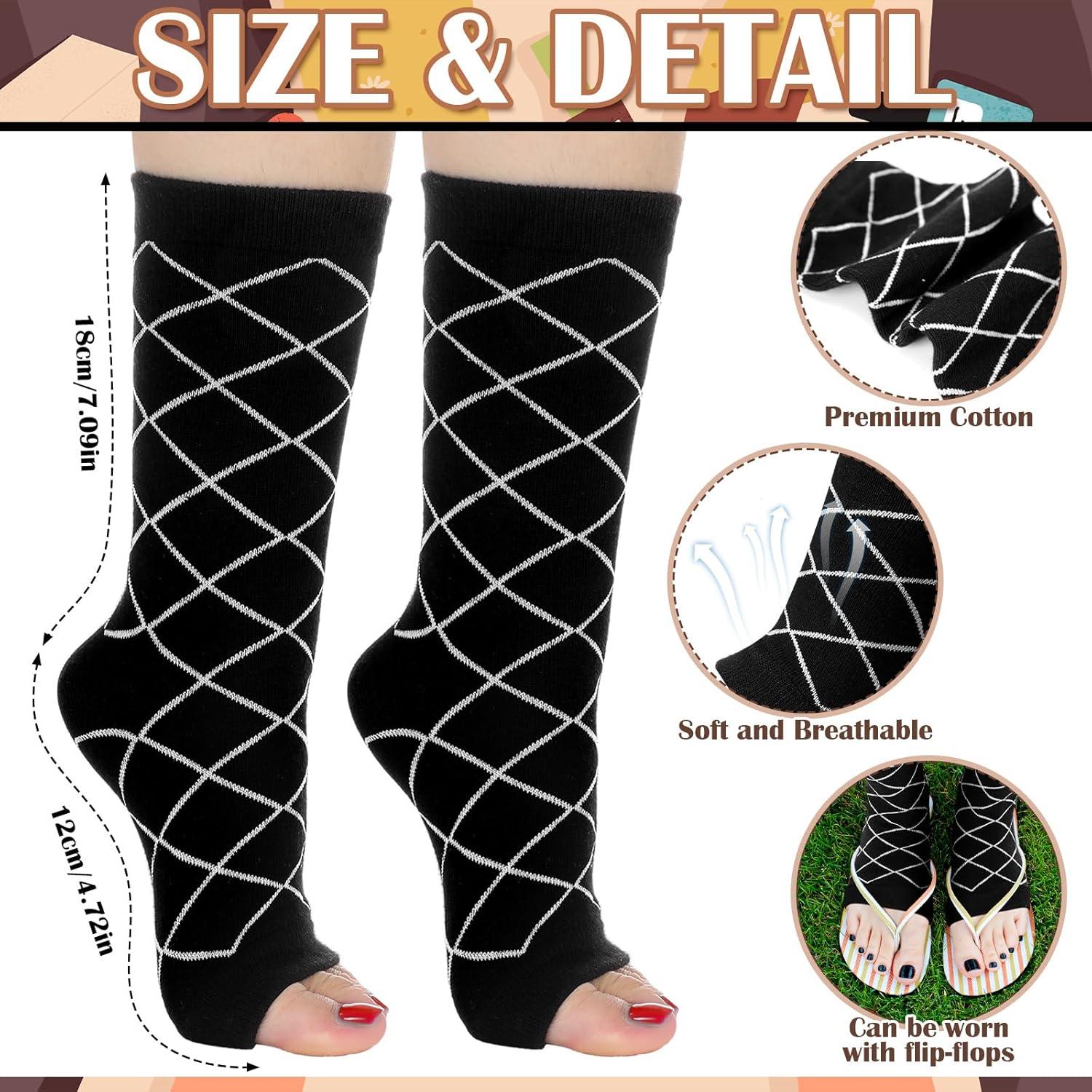 Calcetines de Pedicura Sin Dedos Janmercy - 12 Pares Algodón