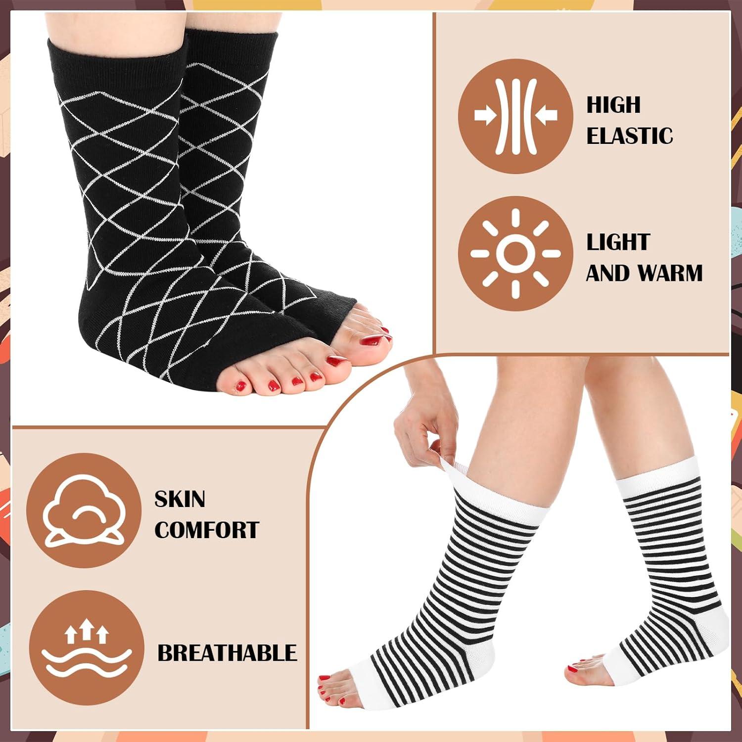 Calcetines de Pedicura Sin Dedos Janmercy - 12 Pares Algodón