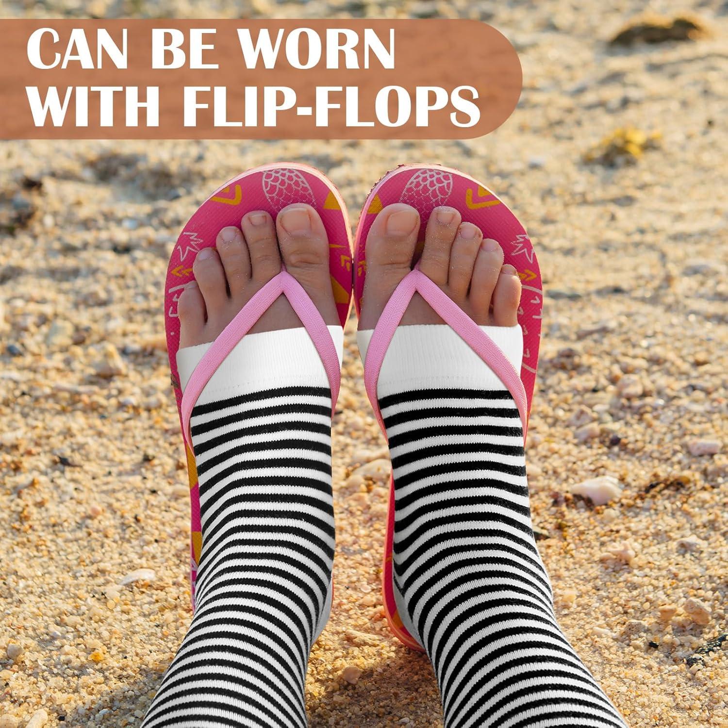 Calcetines de Pedicura Sin Dedos Janmercy - 12 Pares Algodón