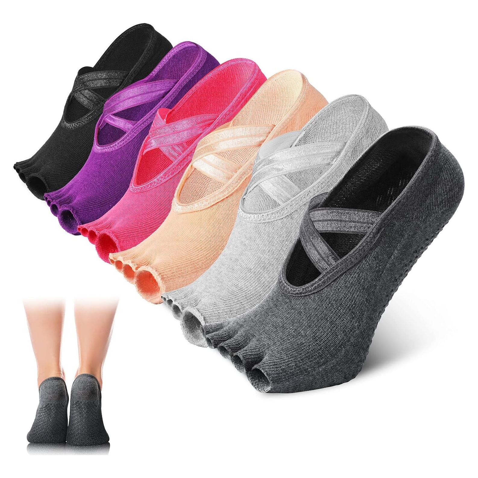 Calcetines Antideslizantes para Yoga SATINIOR 6 Pares Mujeres