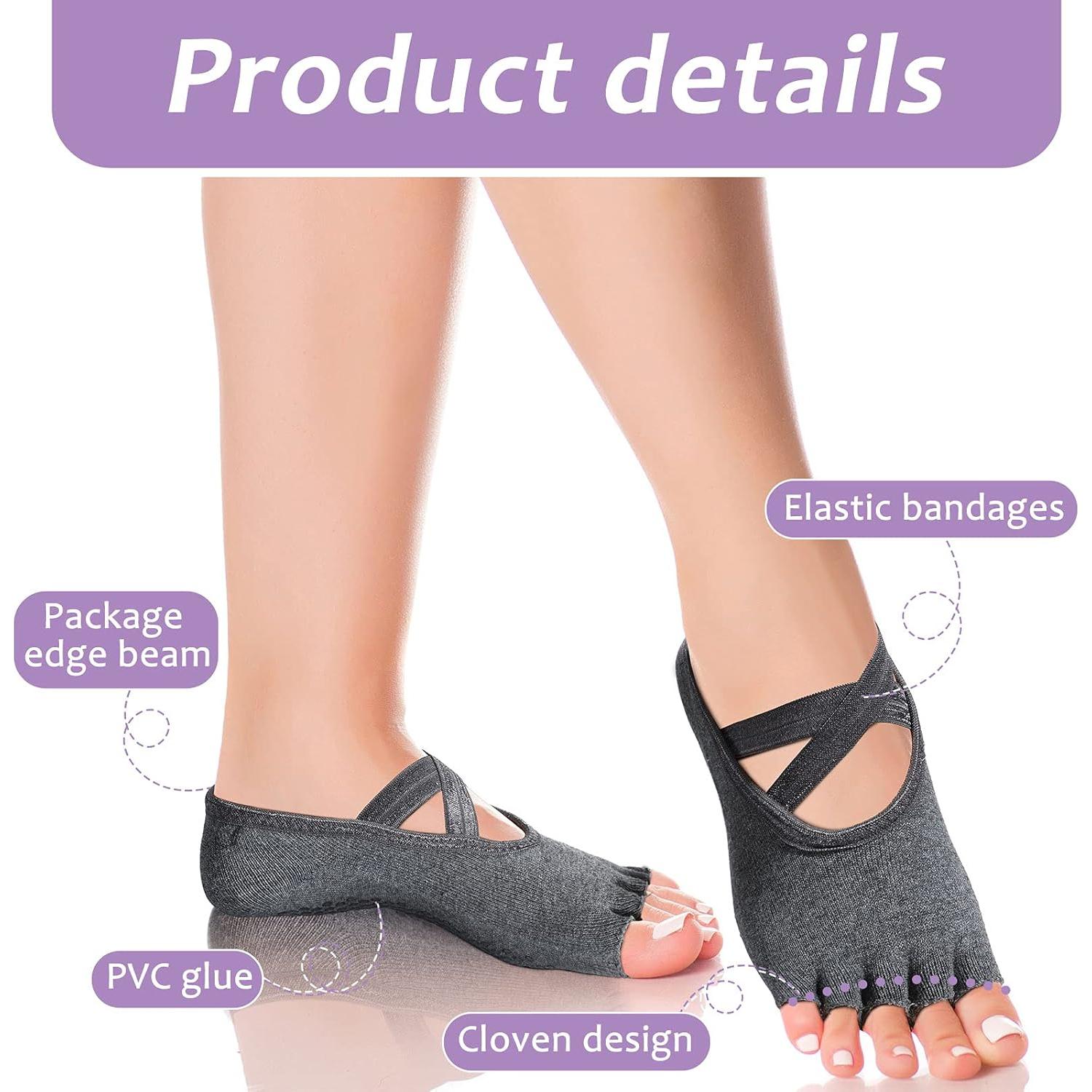 Calcetines Antideslizantes para Yoga SATINIOR 6 Pares Mujeres