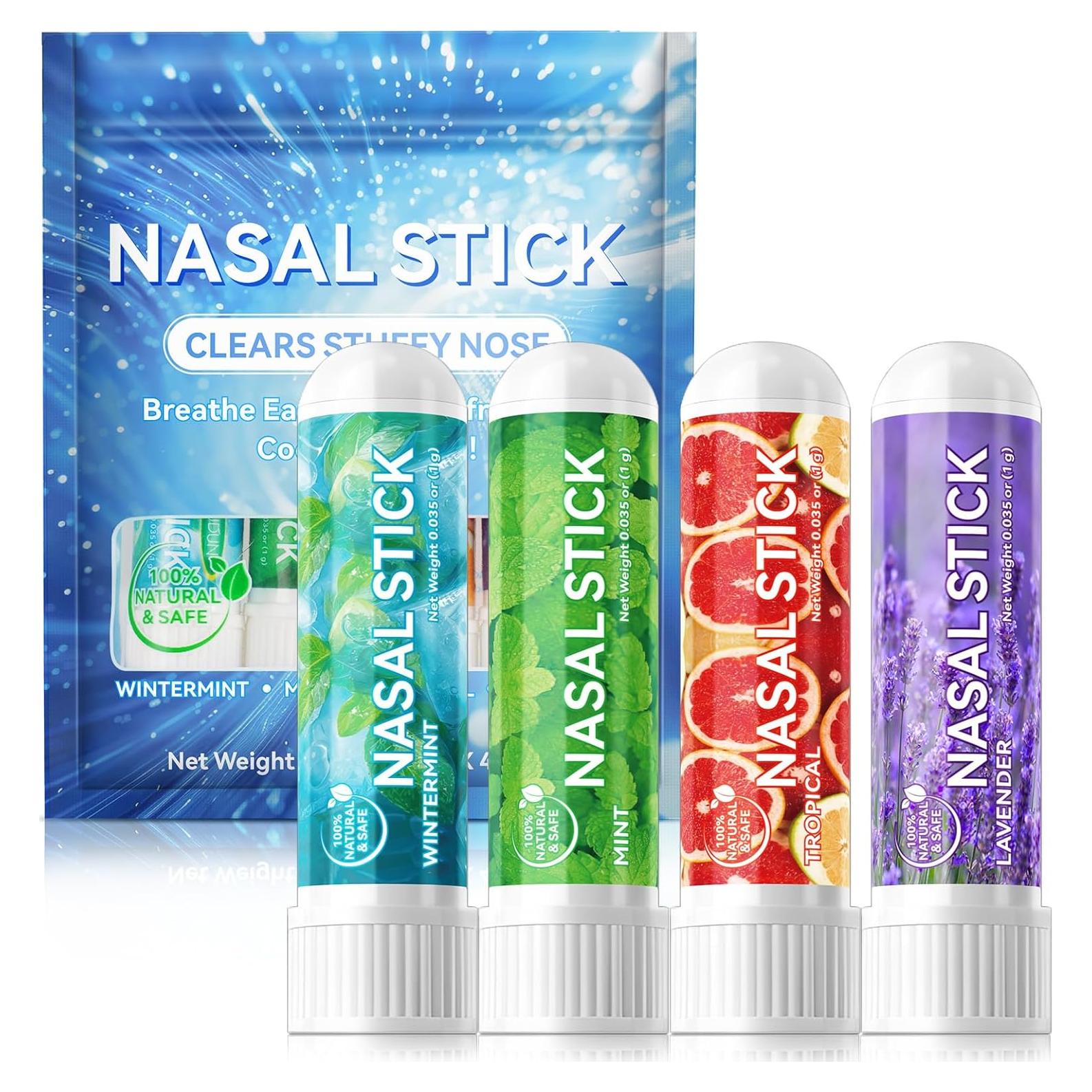 Palitos Nasales HUALIJIA - 4 Sabores Naturales, Alivio Instantáneo