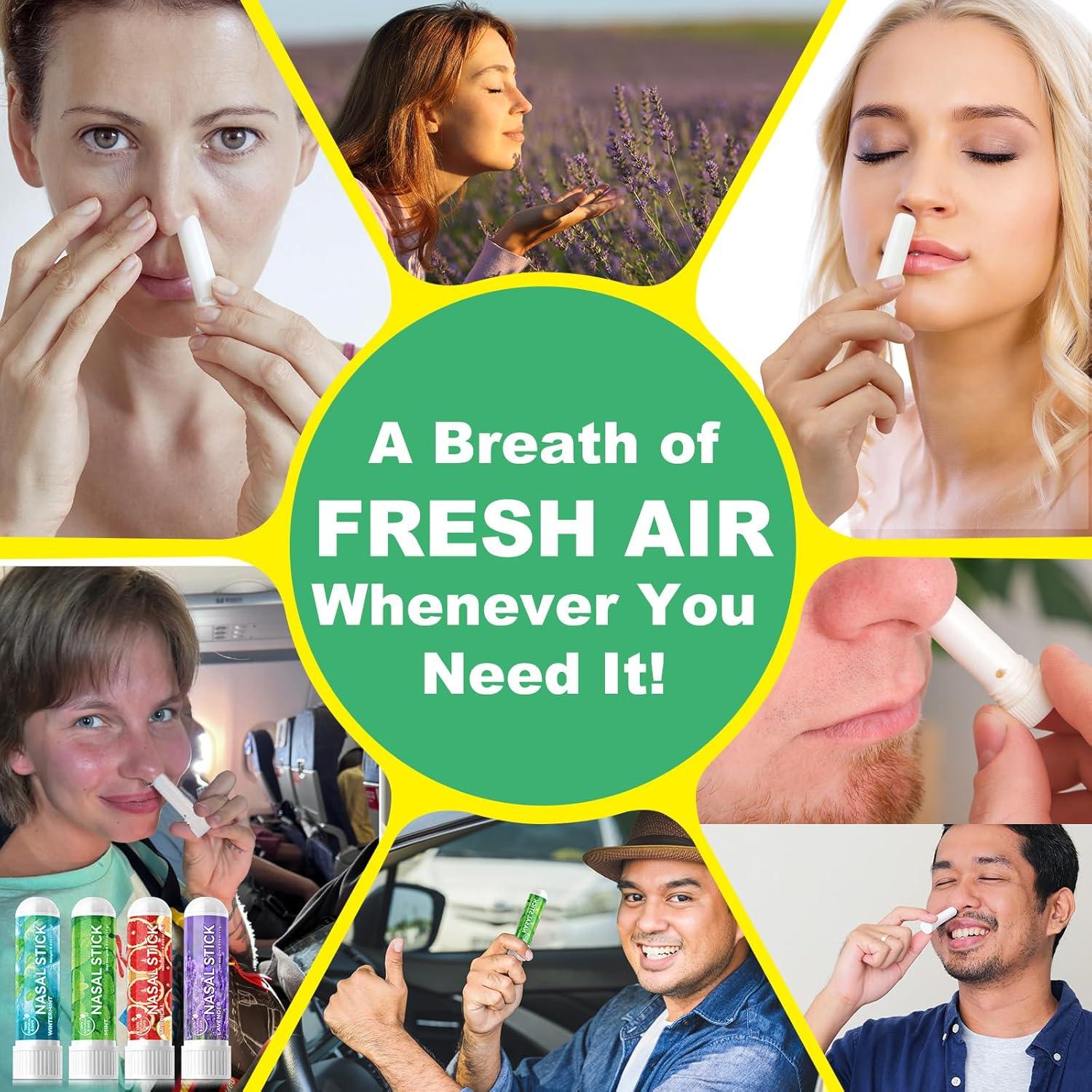 Palitos Nasales HUALIJIA - 4 Sabores Naturales, Alivio Instantáneo