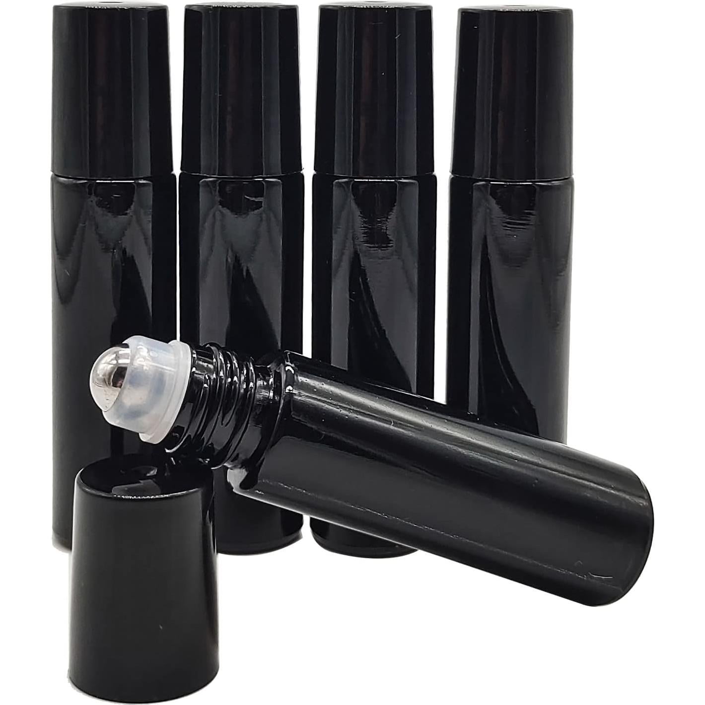 24 Botellas de Rodillo de Aceite Esencial 10ml BEGIKET Negras
