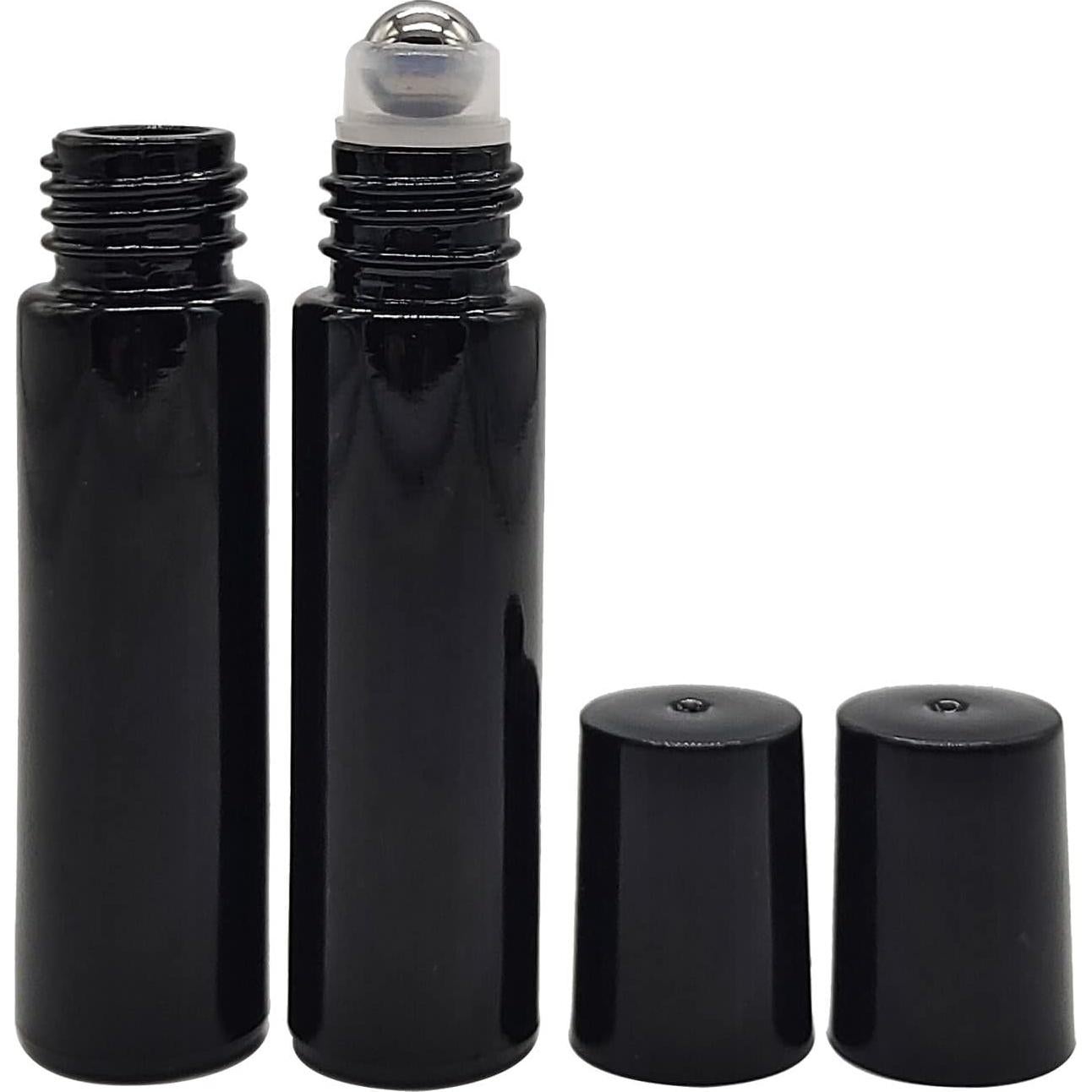 24 Botellas de Rodillo de Aceite Esencial 10ml BEGIKET Negras