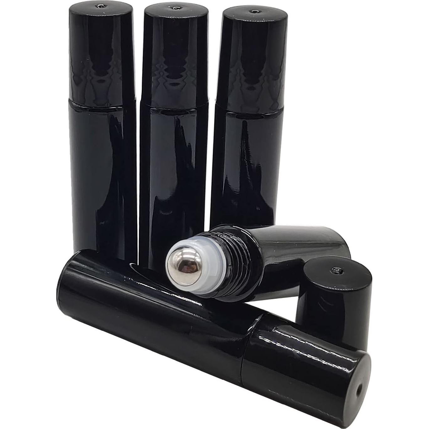 24 Botellas de Rodillo de Aceite Esencial 10ml BEGIKET Negras