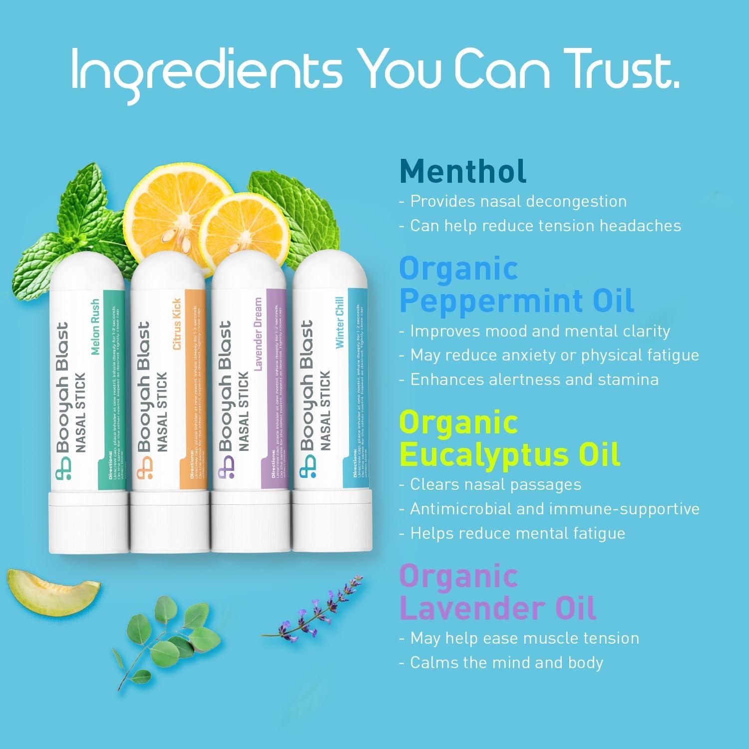 Palitos Nasales Aromaterapia Natural Booyah Blast 4PK