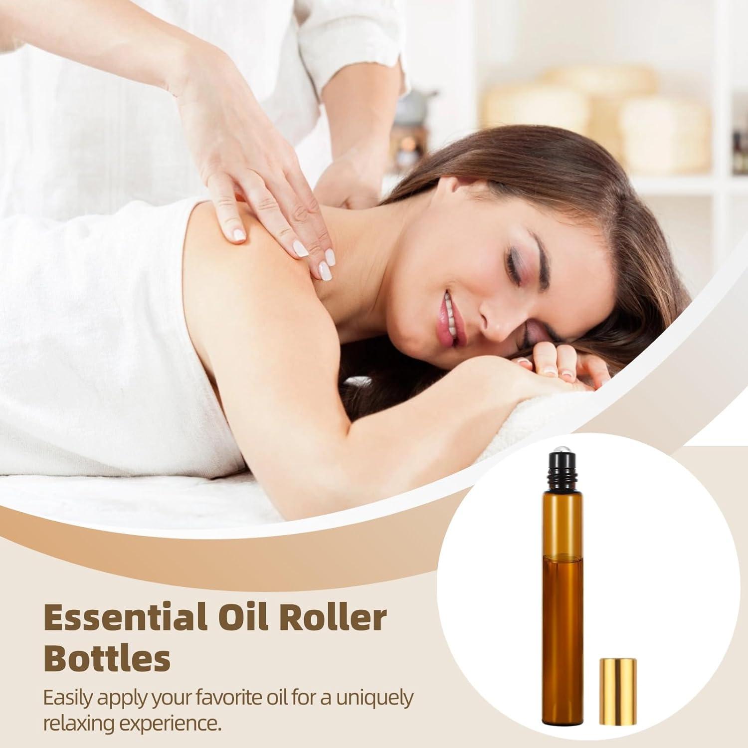 150 Botellas de Rodillo de Aceite Esencial Tideme 10ml Ámbar