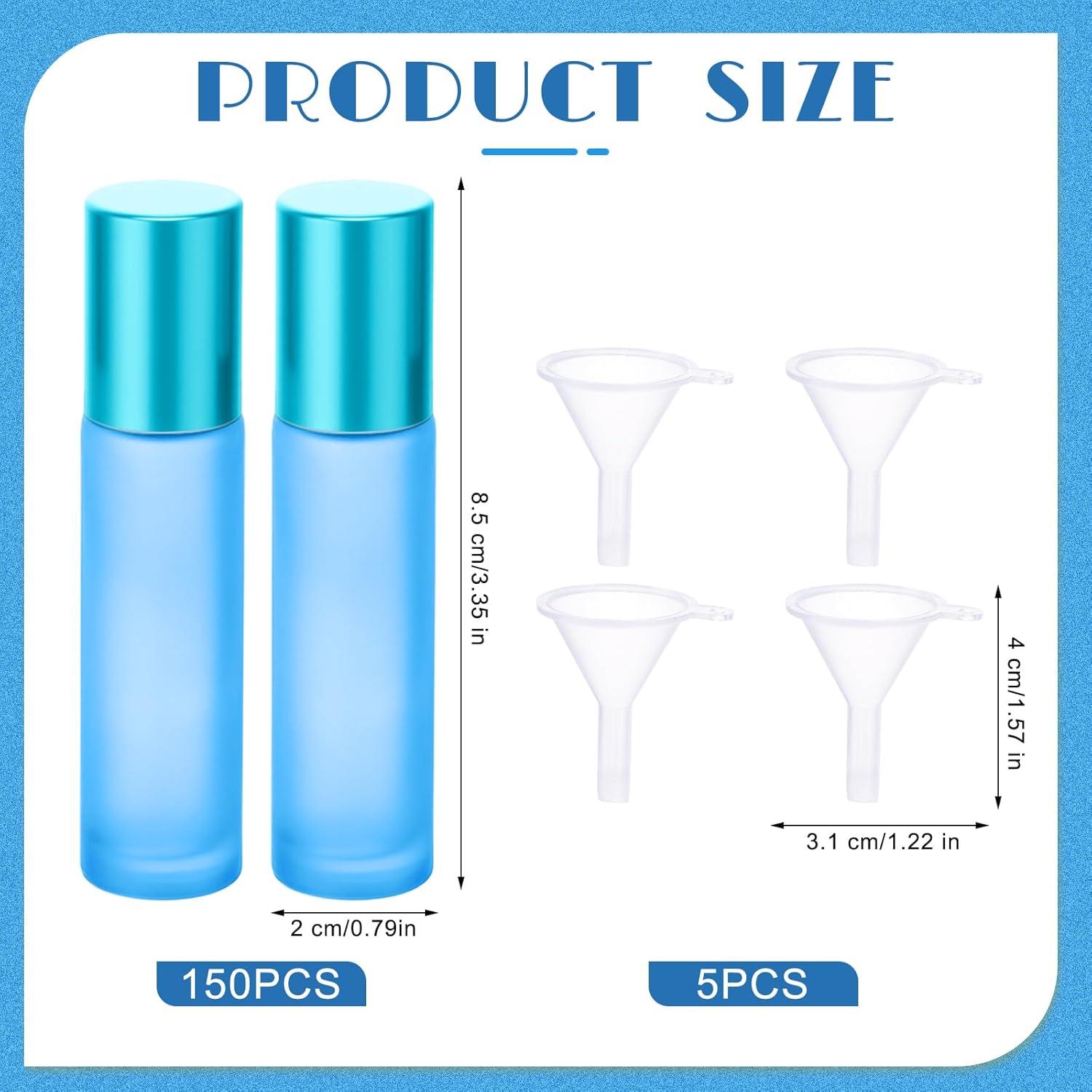 Sumind 150 Botellas de Rodillo de Vidrio 10 ml Azul Esmerilado