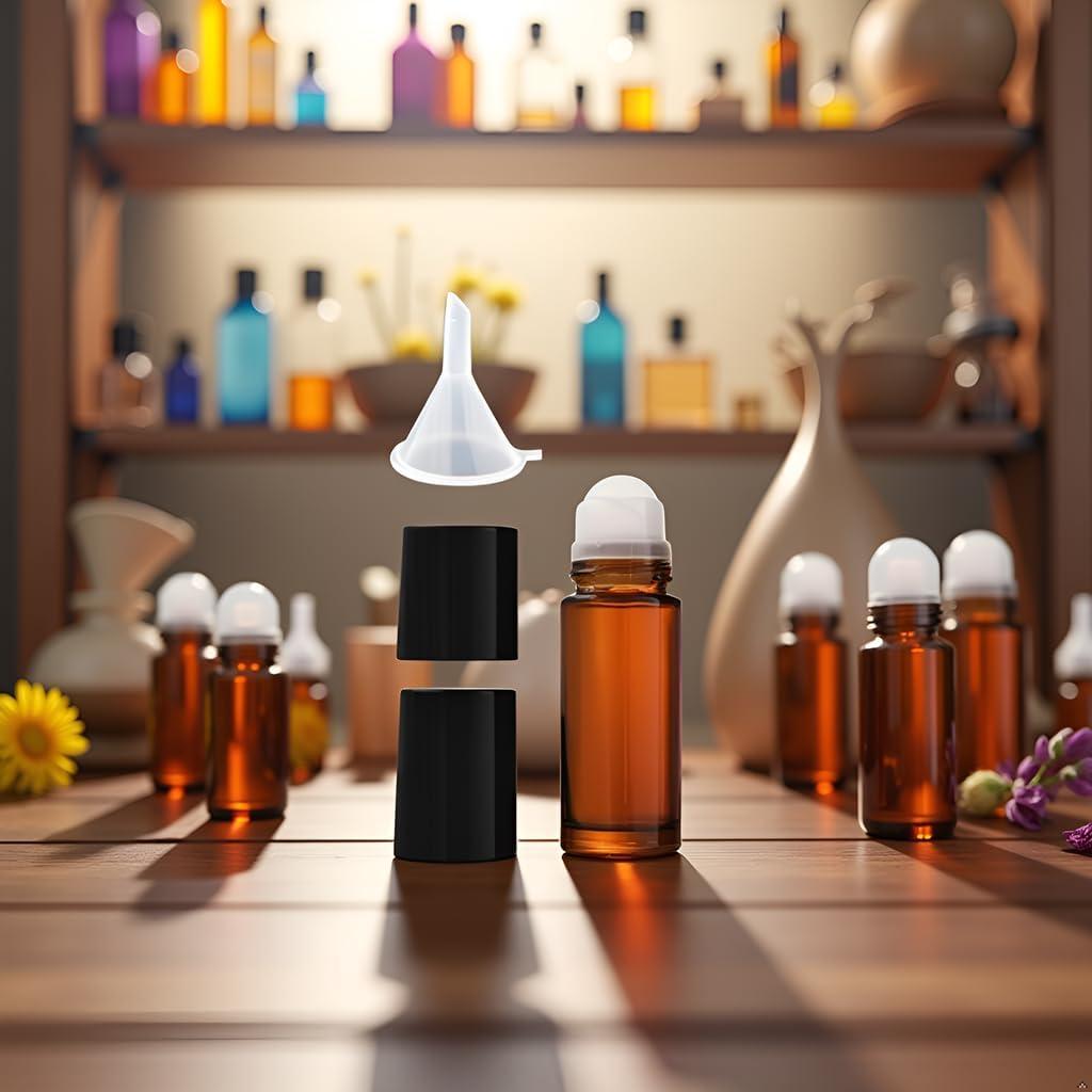 Set de 2 Botellas de Vidrio Marrón 50ml con Rodillo Galepromot