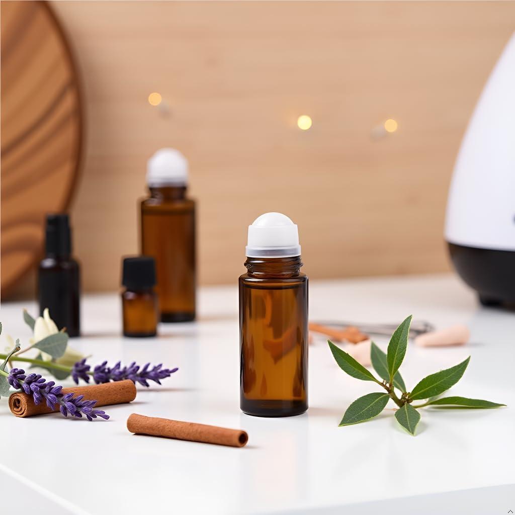 Set de 2 Botellas de Vidrio Marrón 50ml con Rodillo Galepromot