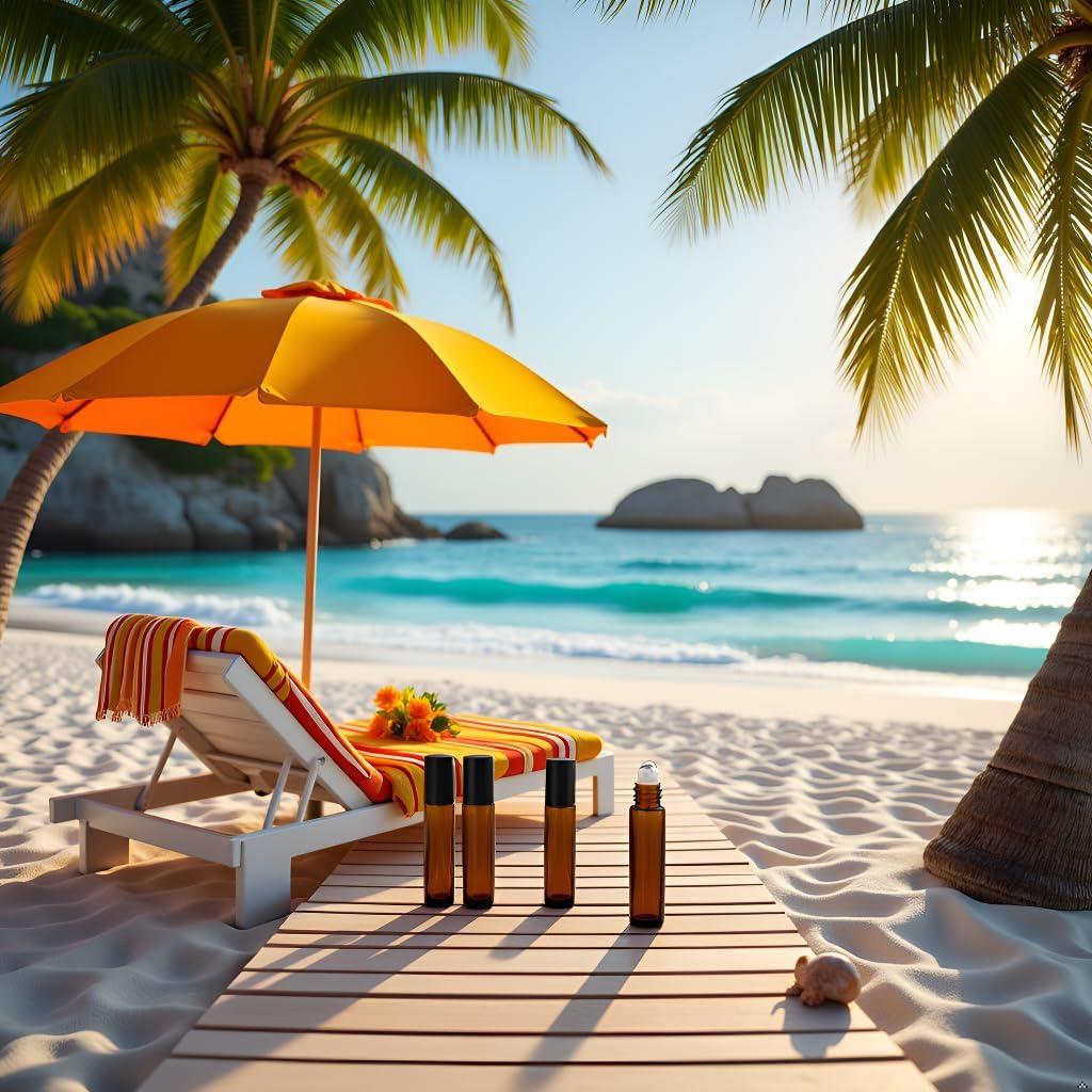 Paquete de 4 Botellas Rodantes de Vidrio Ámbar 10ml Jizlan