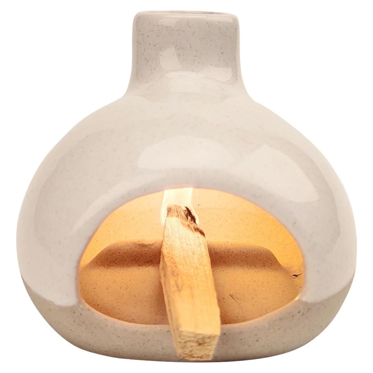 Quemador de Incienso Cerámico GRAMSTORMAX Blanco 10.8x10.7cm