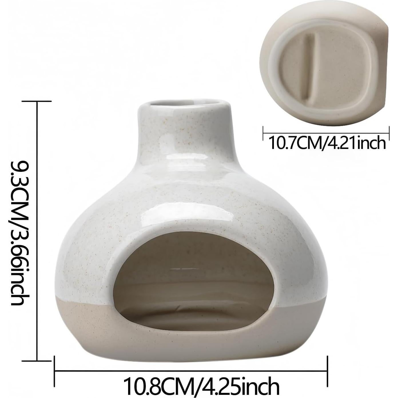 Quemador de Incienso Cerámico GRAMSTORMAX Blanco 10.8x10.7cm