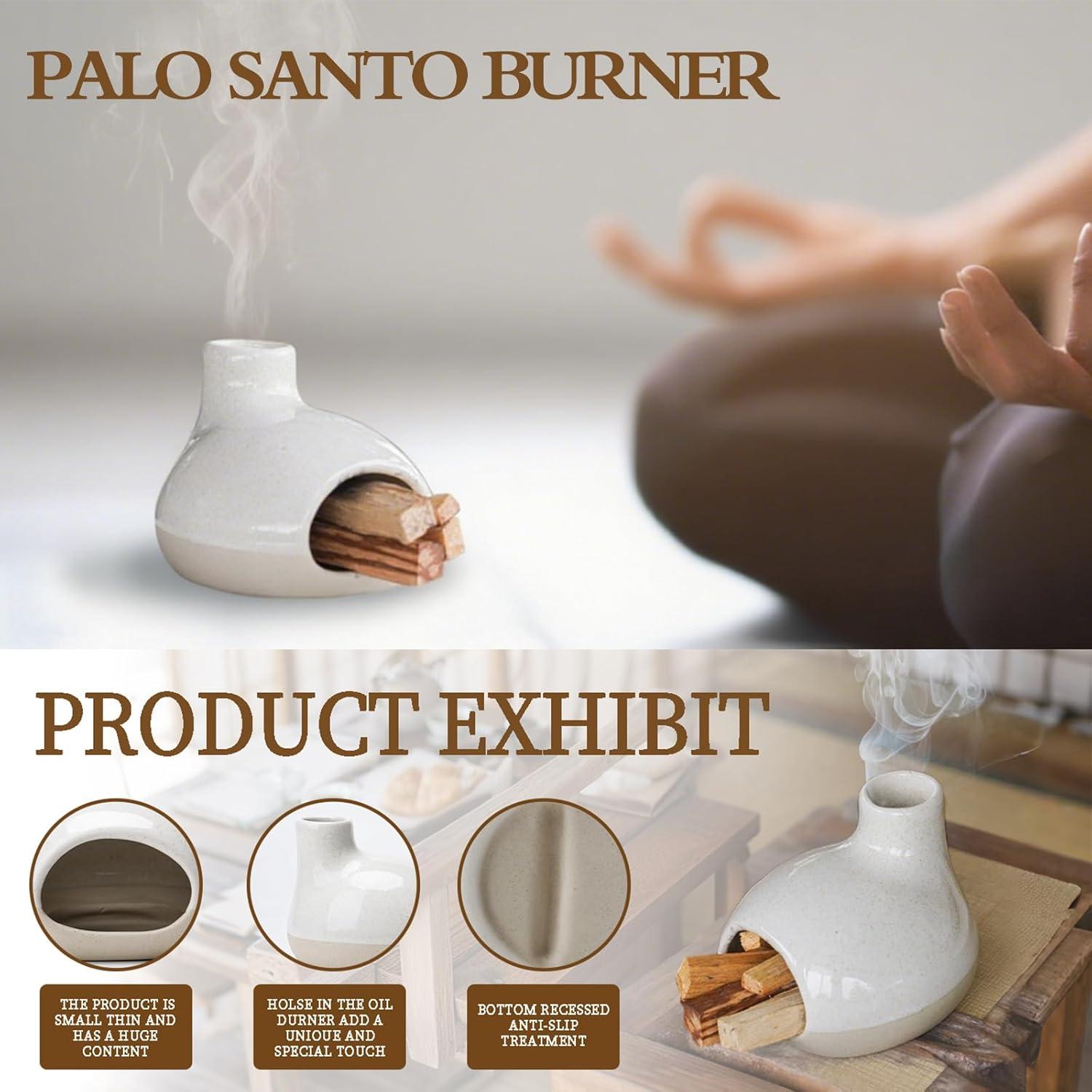 Quemador de Incienso Cerámico GRAMSTORMAX Blanco 10.8x10.7cm