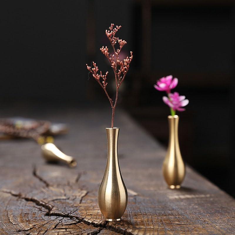 4 Soportes de Incienso Mini Jarrón de Latón NOIAFZY 6x2 cm