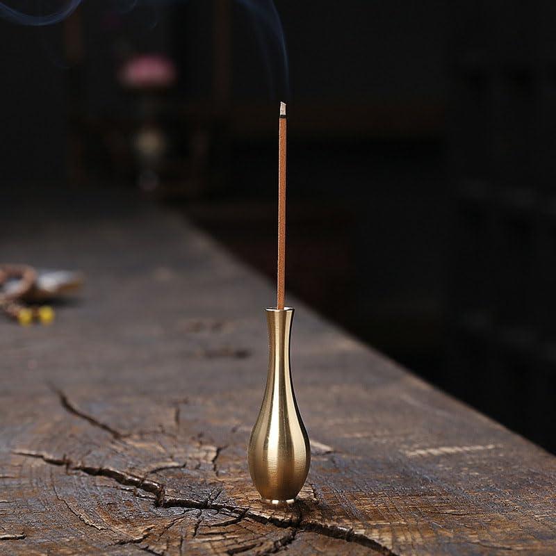 4 Soportes de Incienso Mini Jarrón de Latón NOIAFZY 6x2 cm