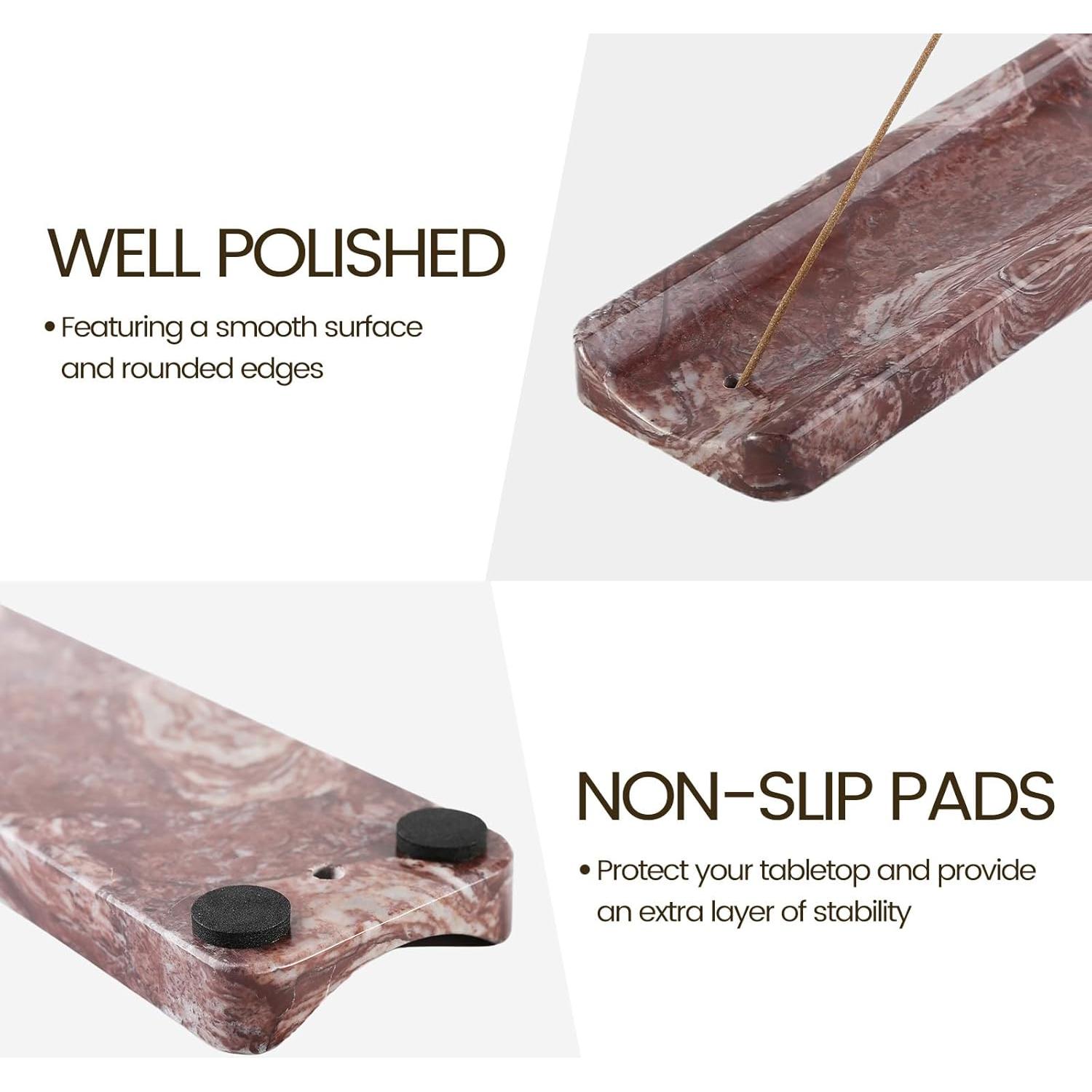 Soporte de Incienso de Mármol Koville Rojo 27.94x6.45cm