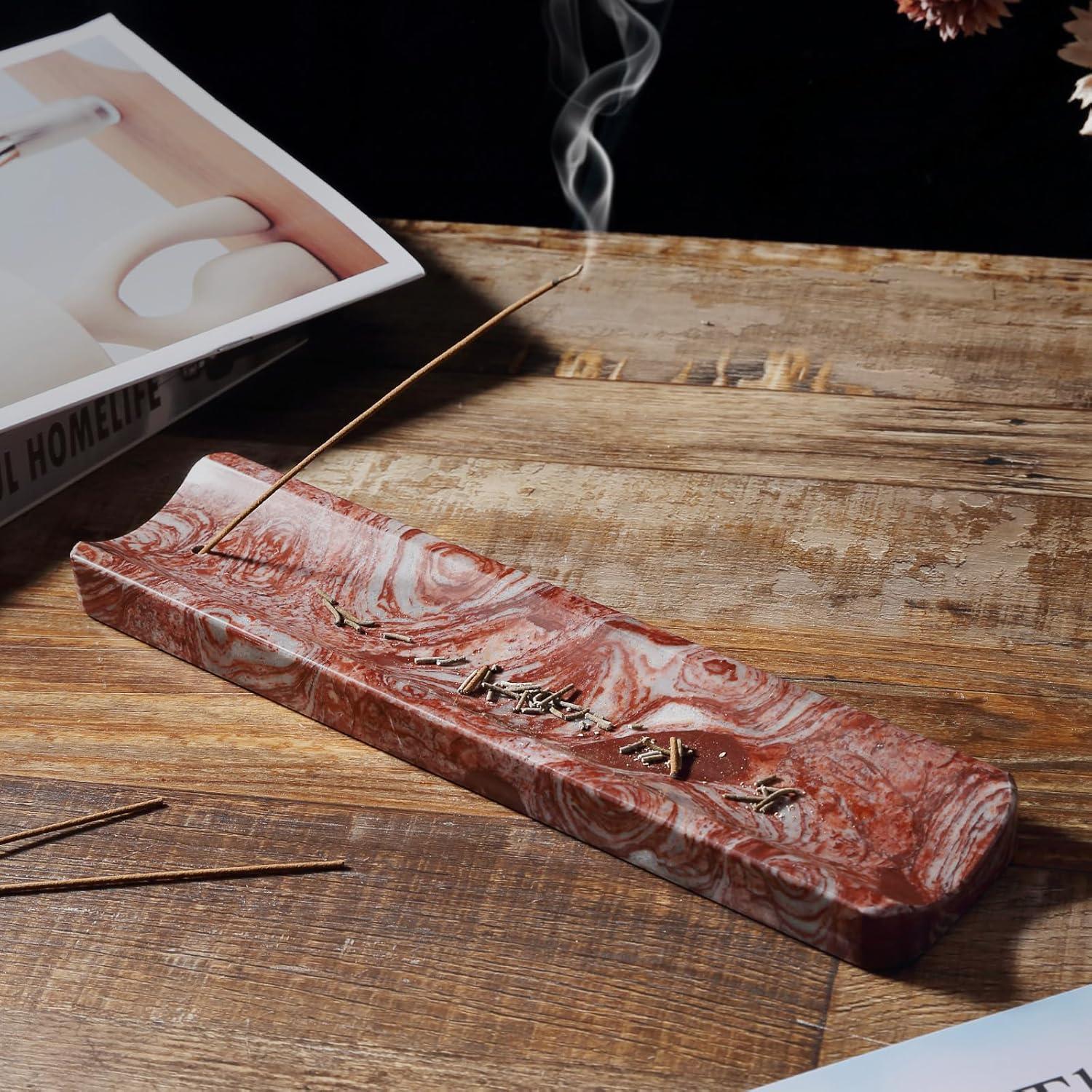 Soporte de Incienso de Mármol Koville Rojo 27.94x6.45cm