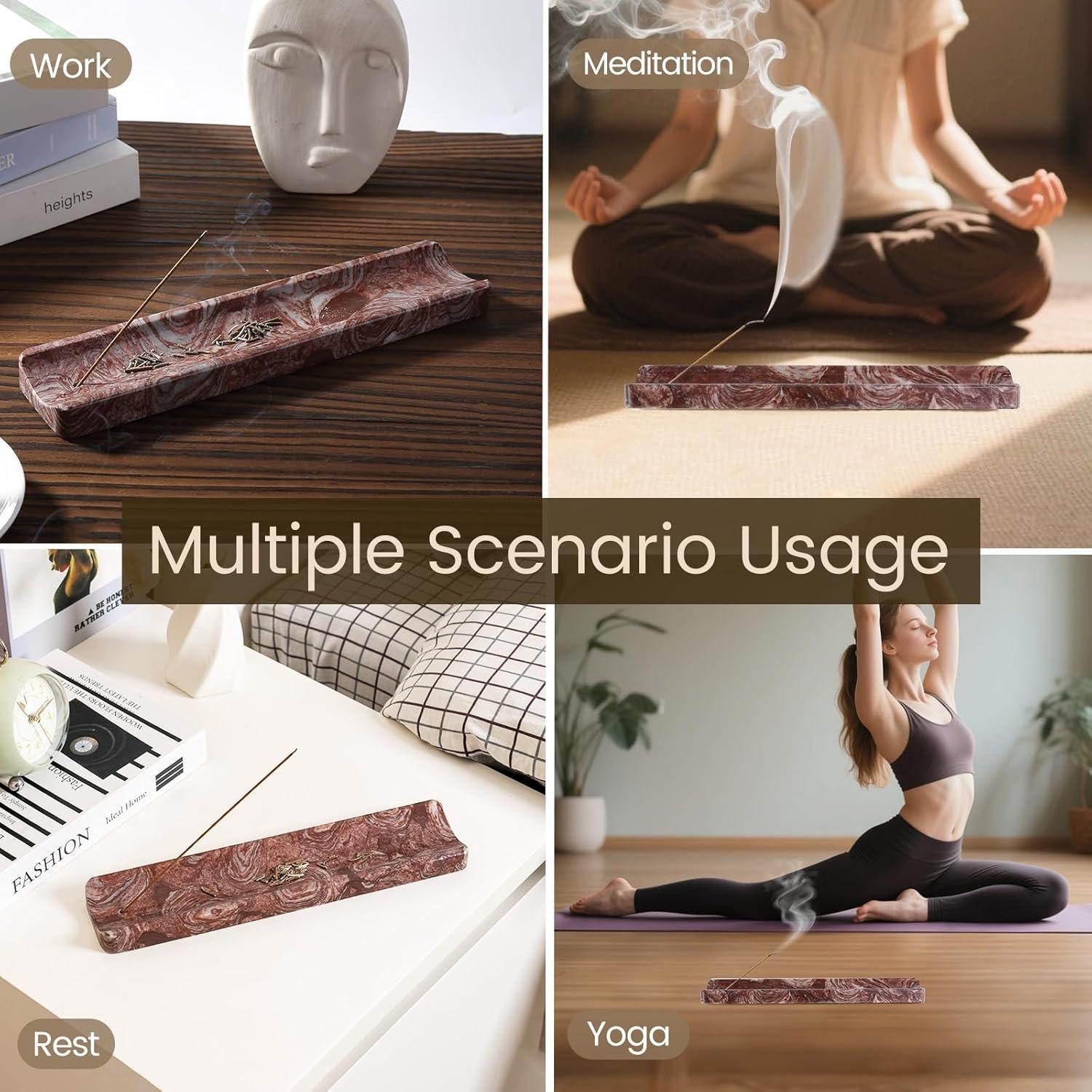 Soporte de Incienso de Mármol Koville Rojo 27.94x6.45cm