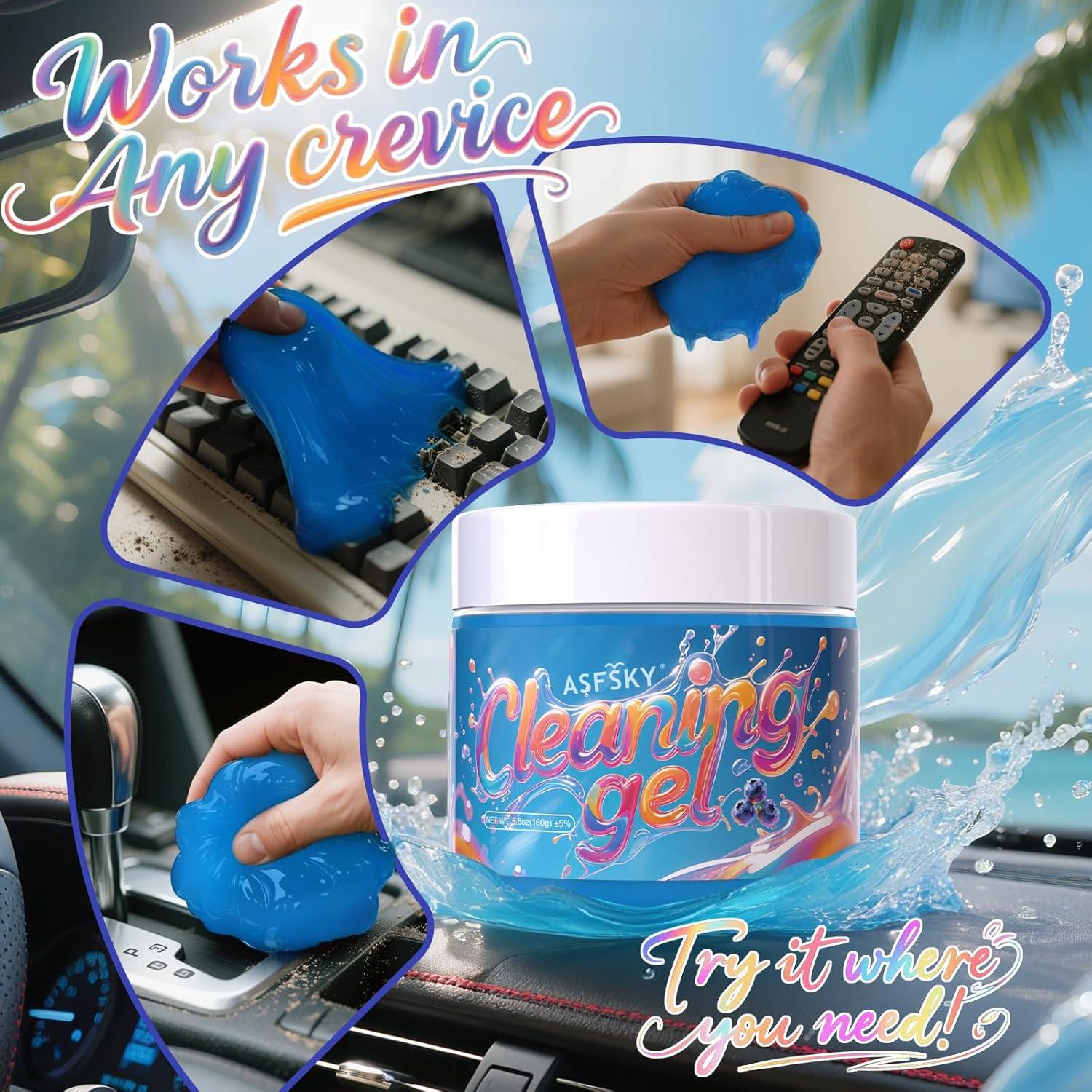 Gel de Limpieza ASFSKY Arándano 160g para Automóviles y Electrónicos