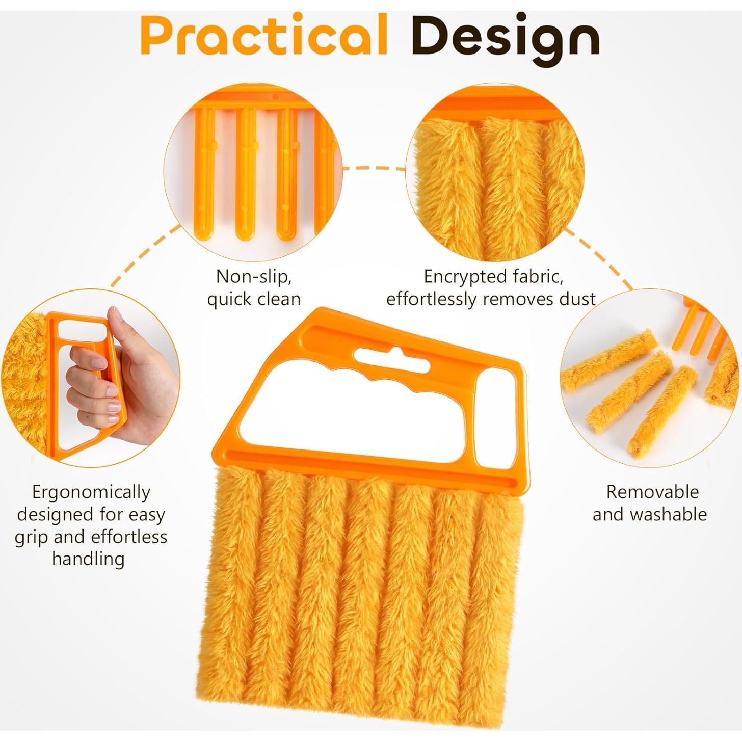 Limpiador de Persianas Qilxziy 2 Pcs Microfibra Lavable