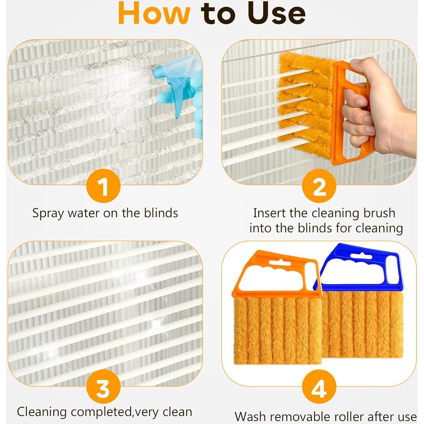 Limpiador de Persianas Qilxziy 2 Pcs Microfibra Lavable