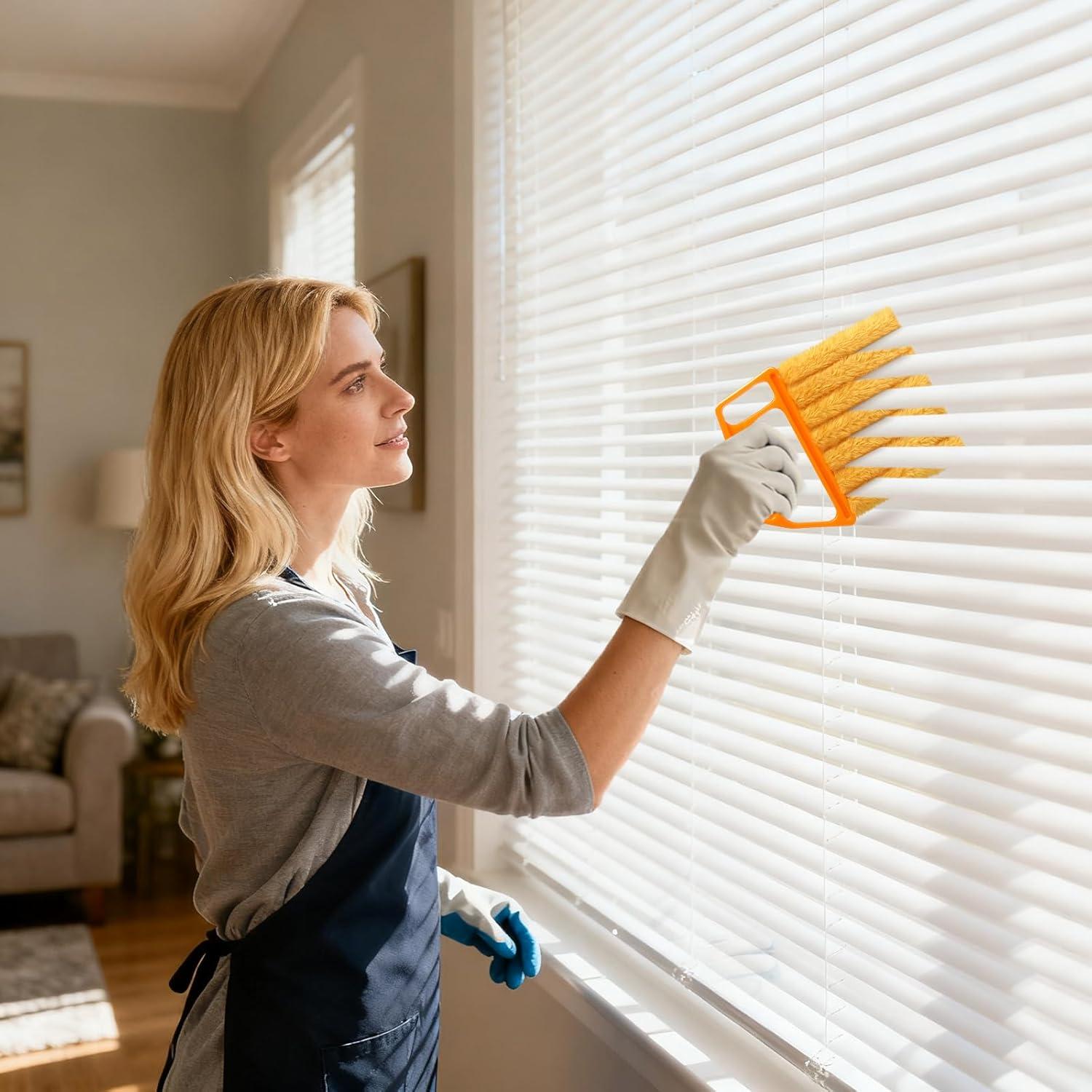 Limpiador de Persianas Qilxziy 2 Pcs Microfibra Lavable