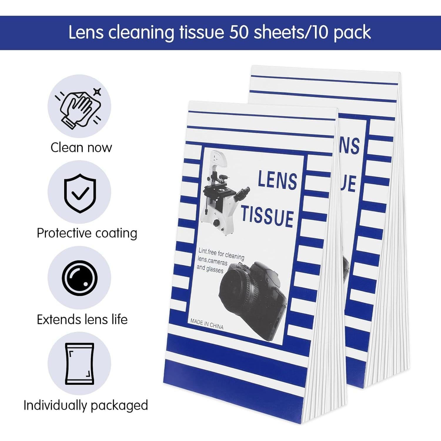 500 Pañuelos de Limpieza de Lentes Ahltoiex 15x10 cm