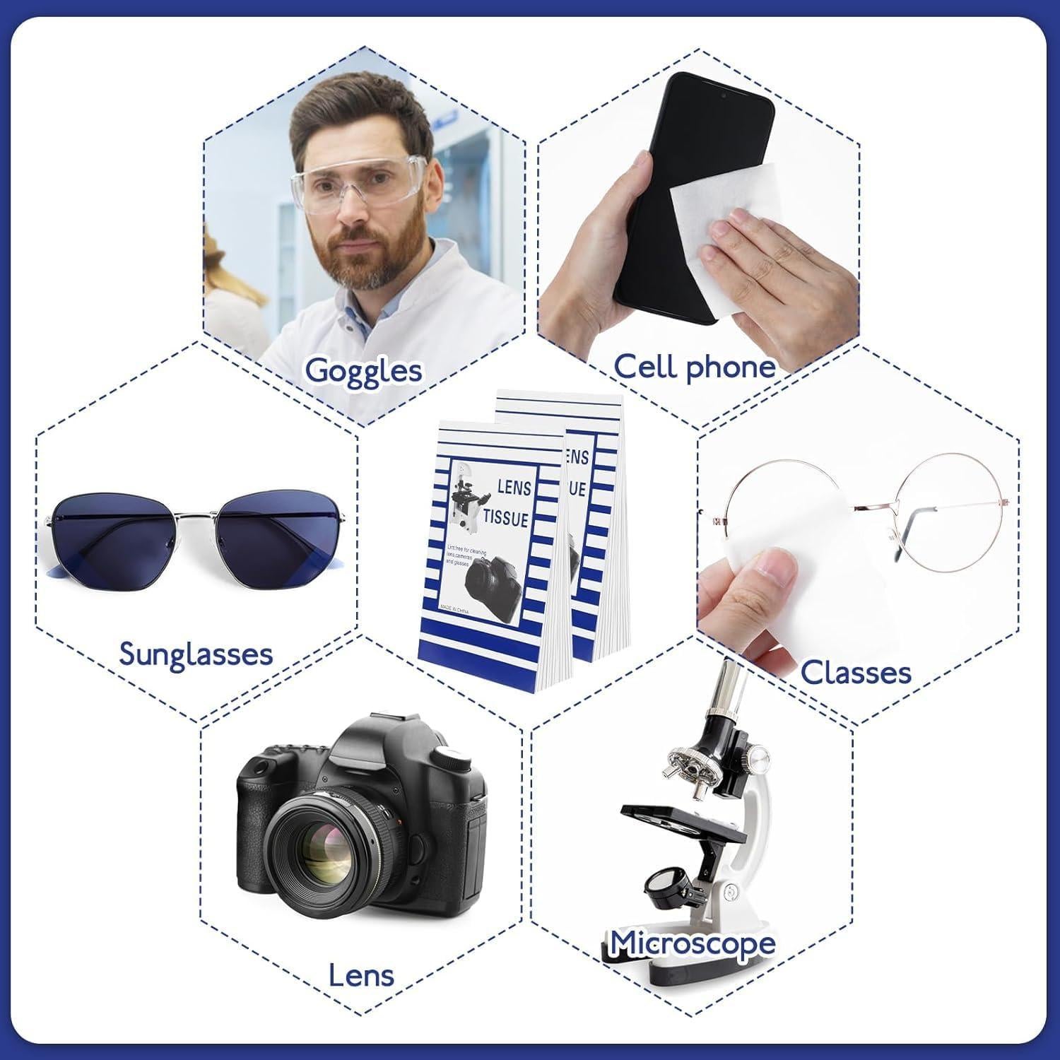 500 Pañuelos de Limpieza de Lentes Ahltoiex 15x10 cm