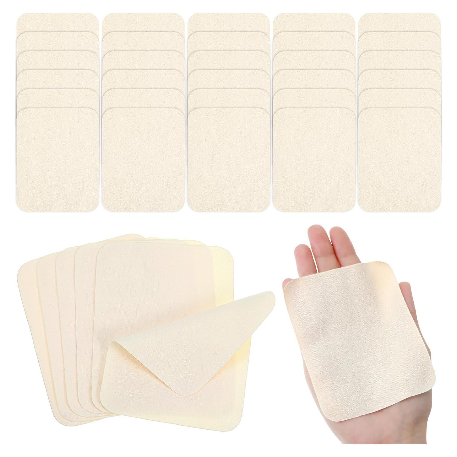 30 Paños de Chamois Beige Microfibra 10x8 cm para Cerámica y Limpieza