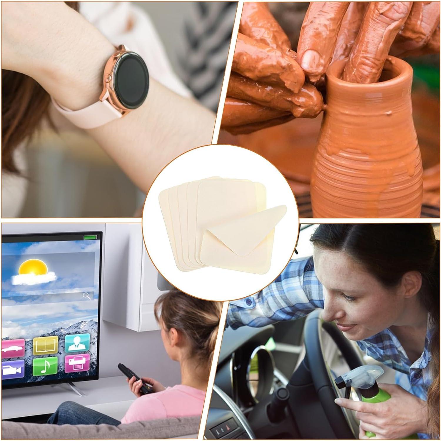 30 Paños de Chamois Beige Microfibra 10x8 cm para Cerámica y Limpieza