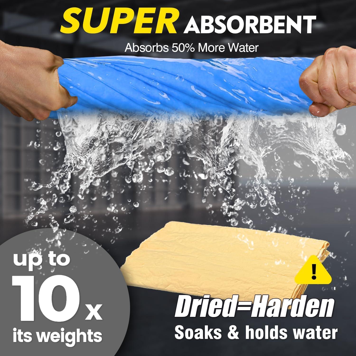 Premium Extra Large Shammy Cloth for Car Drying 2pk (34”x25”)-Super Absorbent XL Chamois Towel for Car-Reusable Shammy Towel for Car, Bathroom,Pets, Dust Remove, No Spots/Streak/Scratch