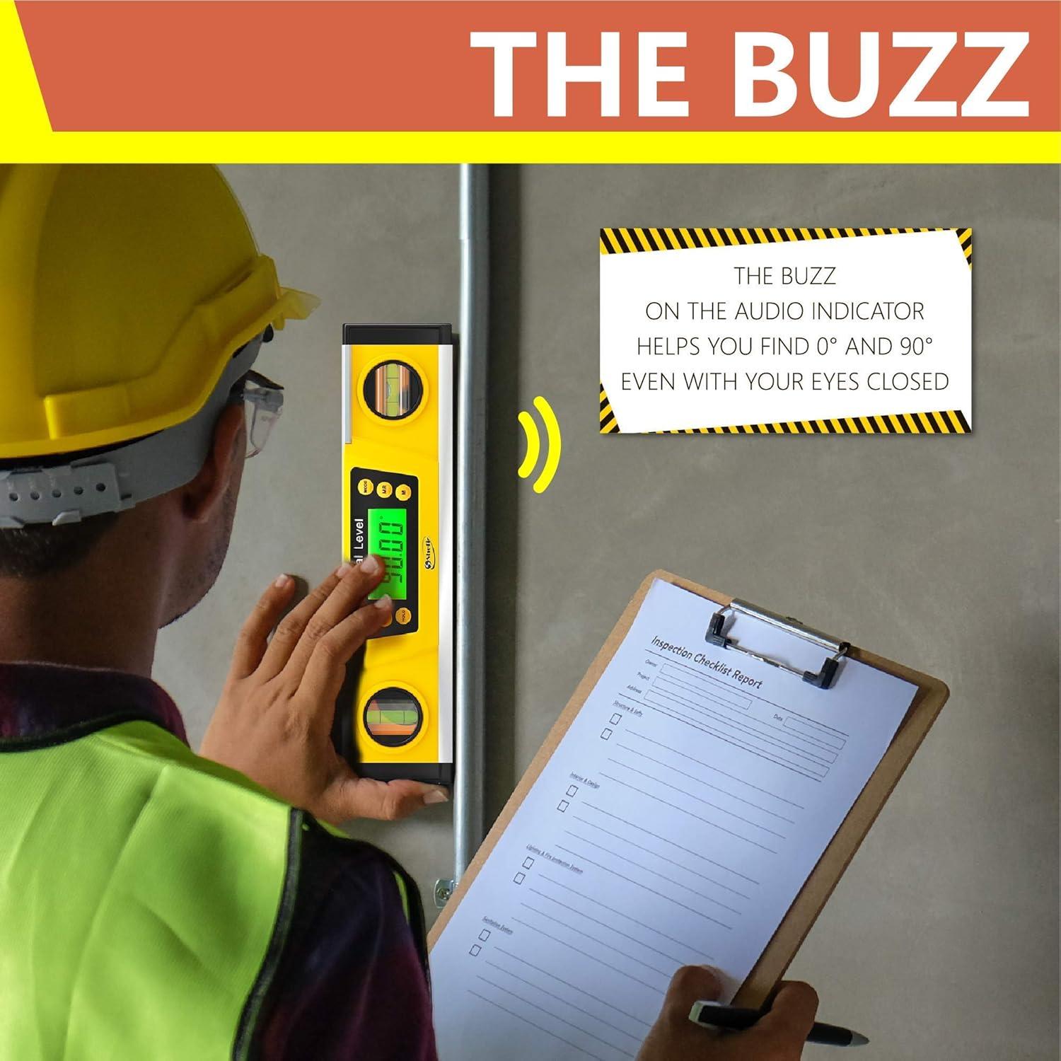 Nivel Digital Shefio 10 Pulgadas con Pantalla LCD y Base Magnética