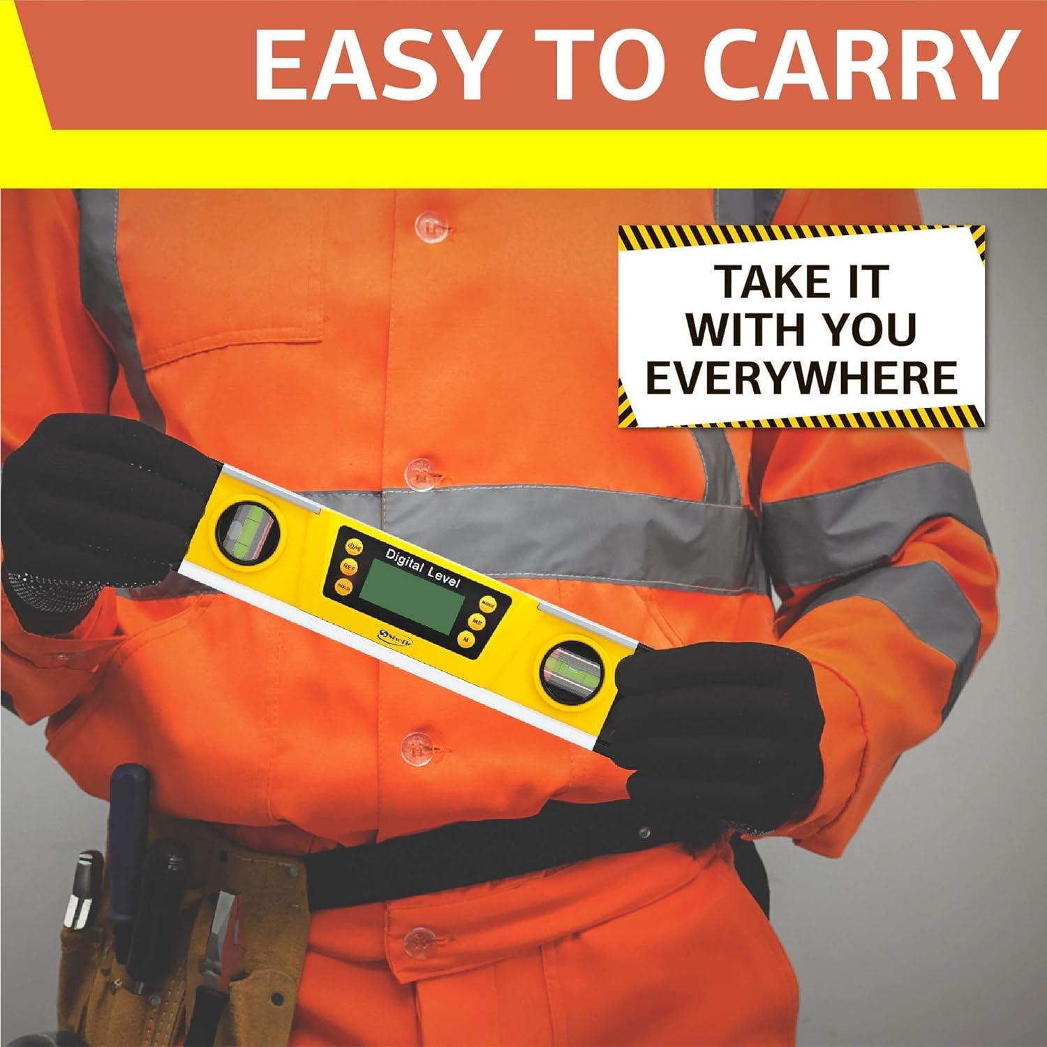 Nivel Digital Shefio 10 Pulgadas con Pantalla LCD y Base Magnética