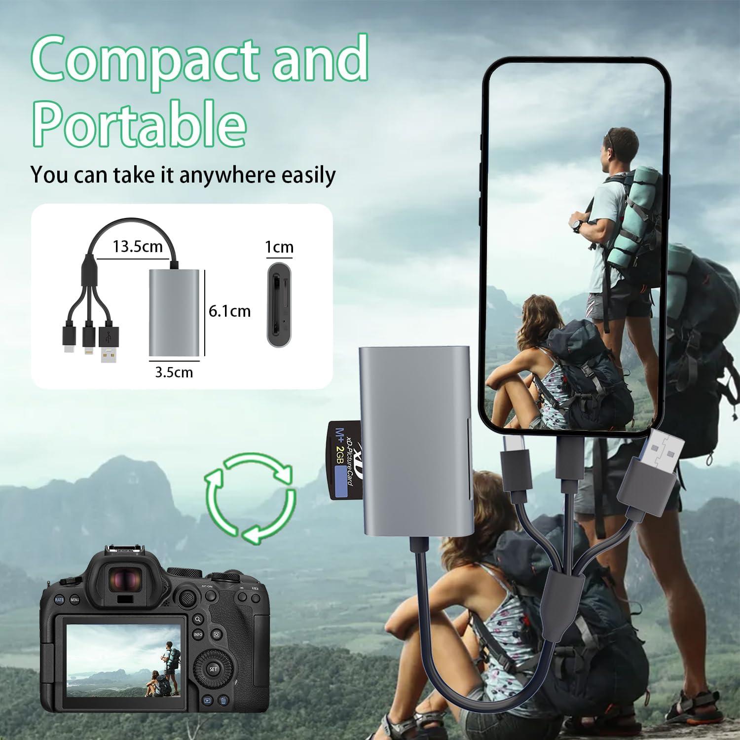 Lector de Tarjetas 4 en 1 Ardaddyn CR383-C USB-C/Lightning