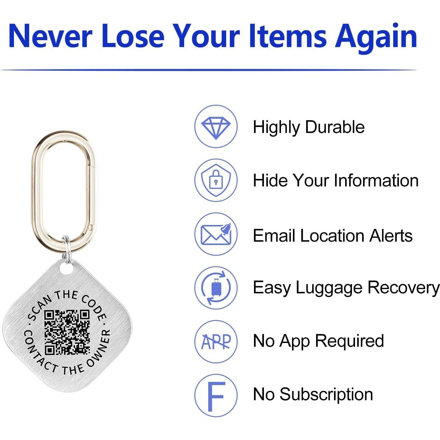 Etiquetas ID Código QR PIKEEPER - Paquete de 4 Localizadores