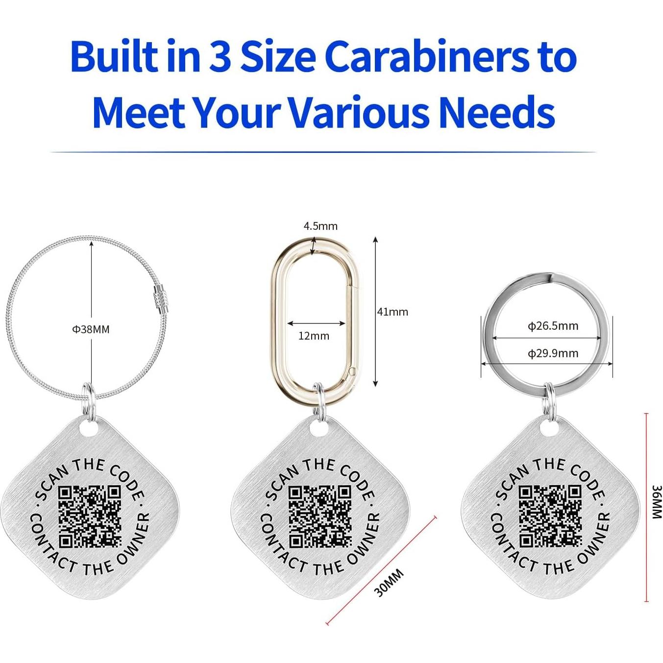 Etiquetas ID Código QR PIKEEPER - Paquete de 4 Localizadores