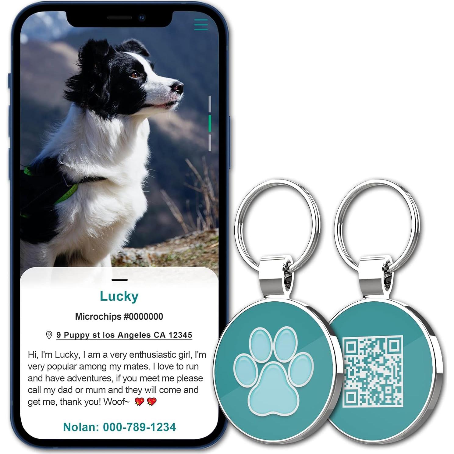 Etiqueta de Identificación QR para Mascotas MYLUCKYTAG - Pata Azul