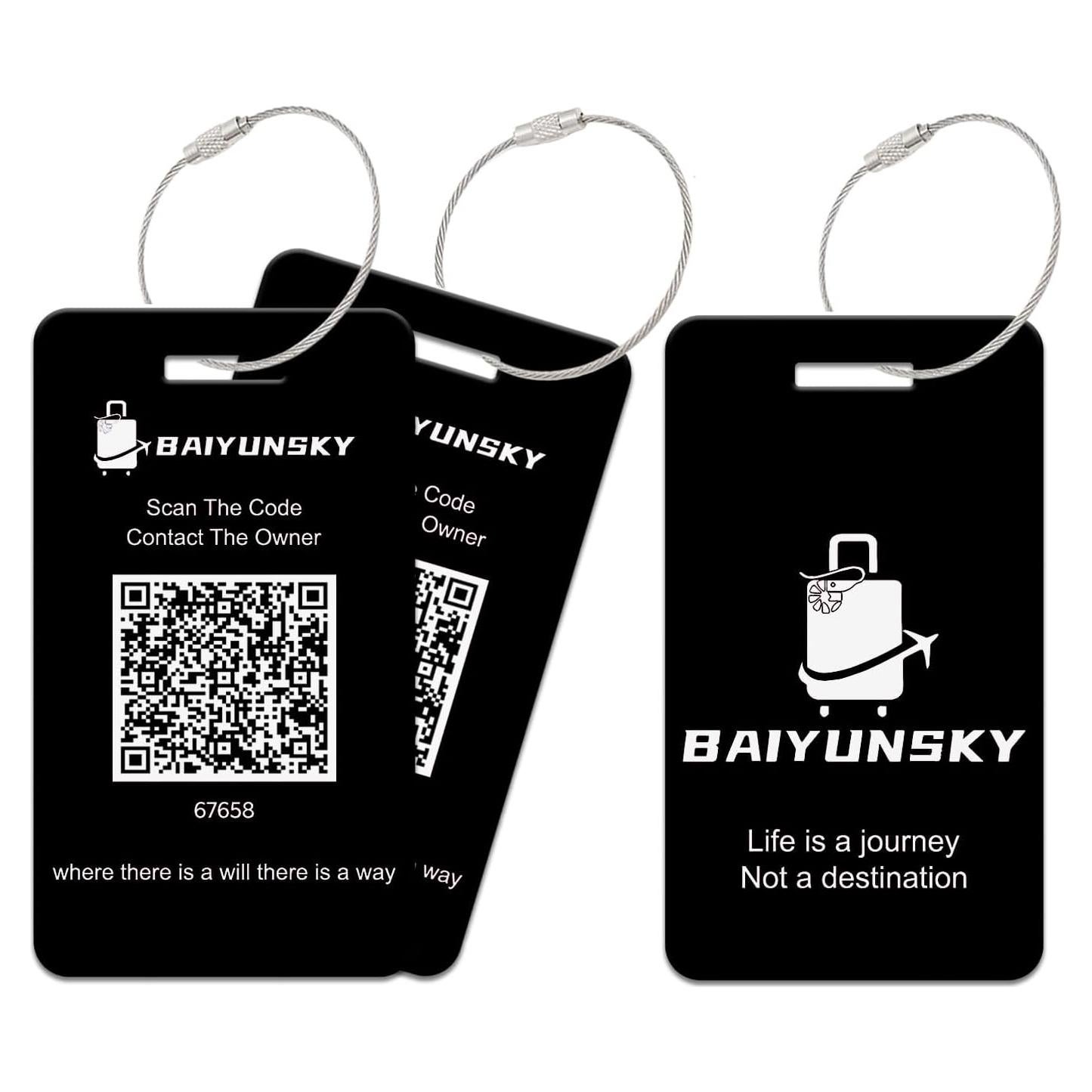 Etiquetas de Equipaje Inteligentes BAIYUNSKY - Paquete de 2, Impermeables