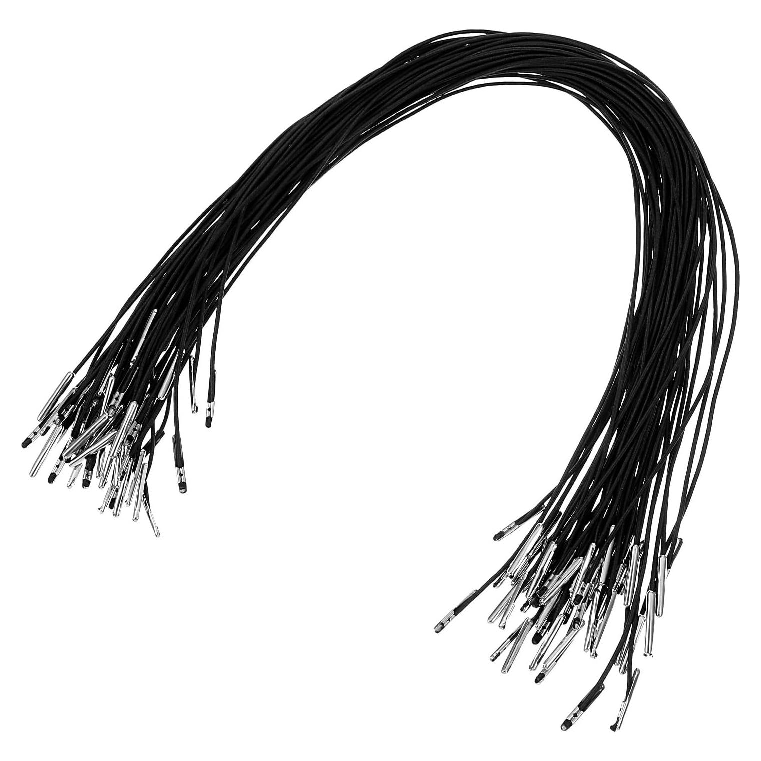 Cuerdas Elásticas XLIUAX 50Pcs 31.5cm con Ganchos Metal Negro