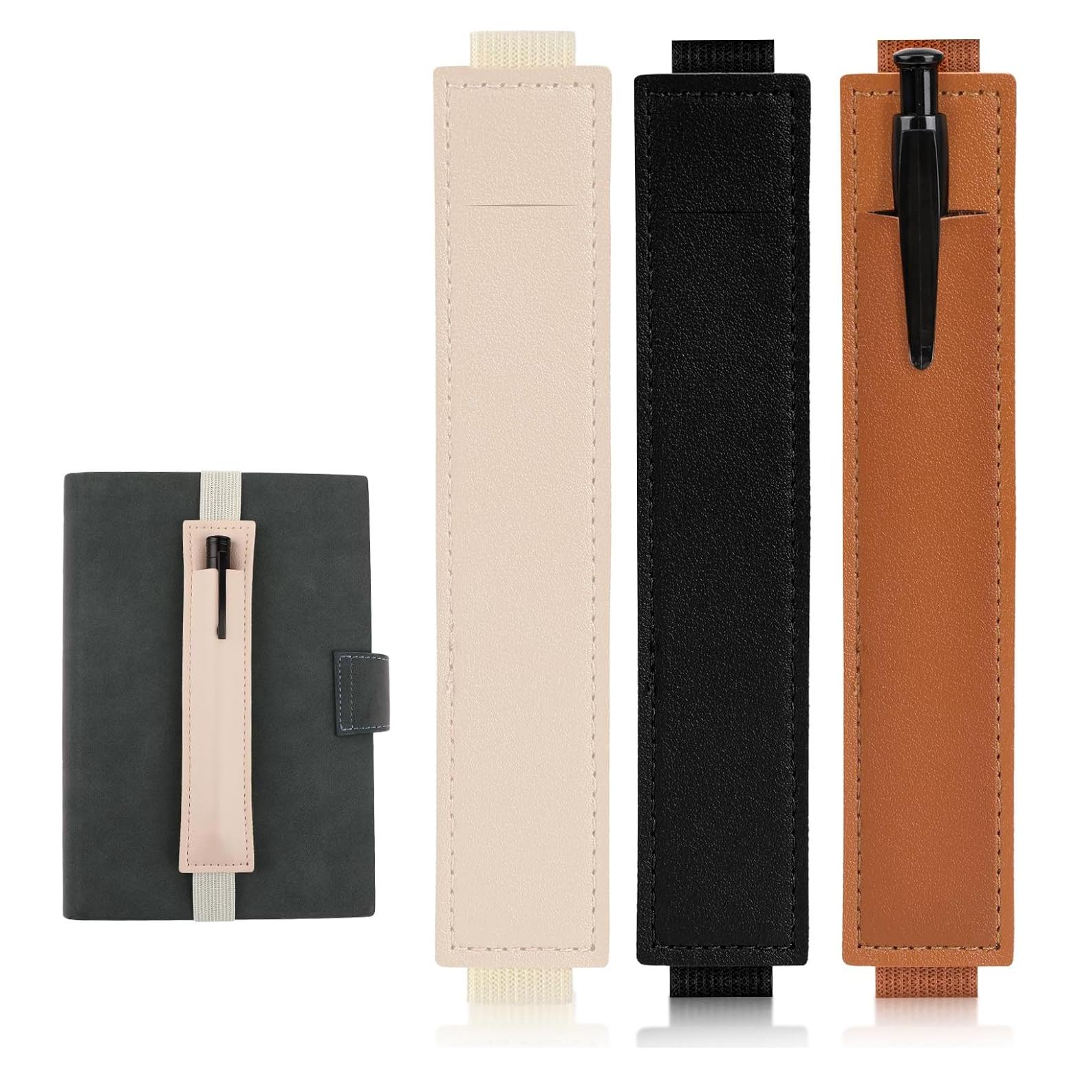 Soporte de Bolígrafos de Cuero PU Yuomeaz - 3 Piezas Ajustables