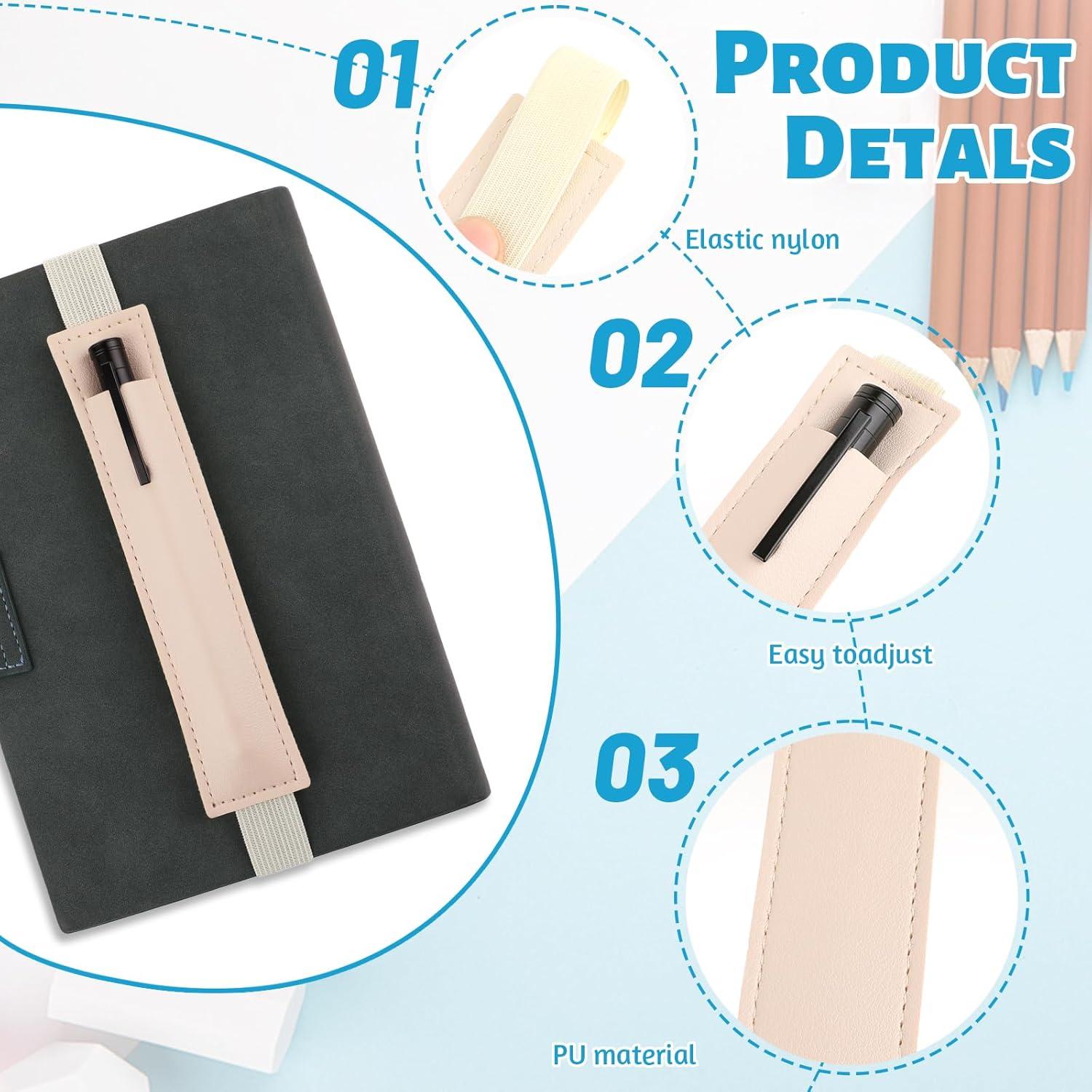 Soporte de Bolígrafos de Cuero PU Yuomeaz - 3 Piezas Ajustables