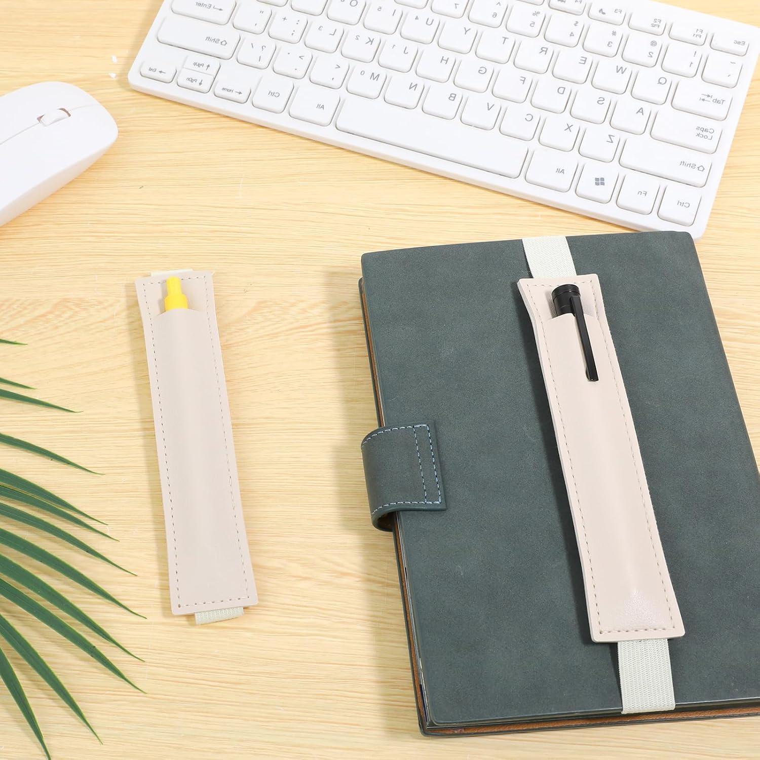 Soporte de Bolígrafos de Cuero PU Yuomeaz - 3 Piezas Ajustables