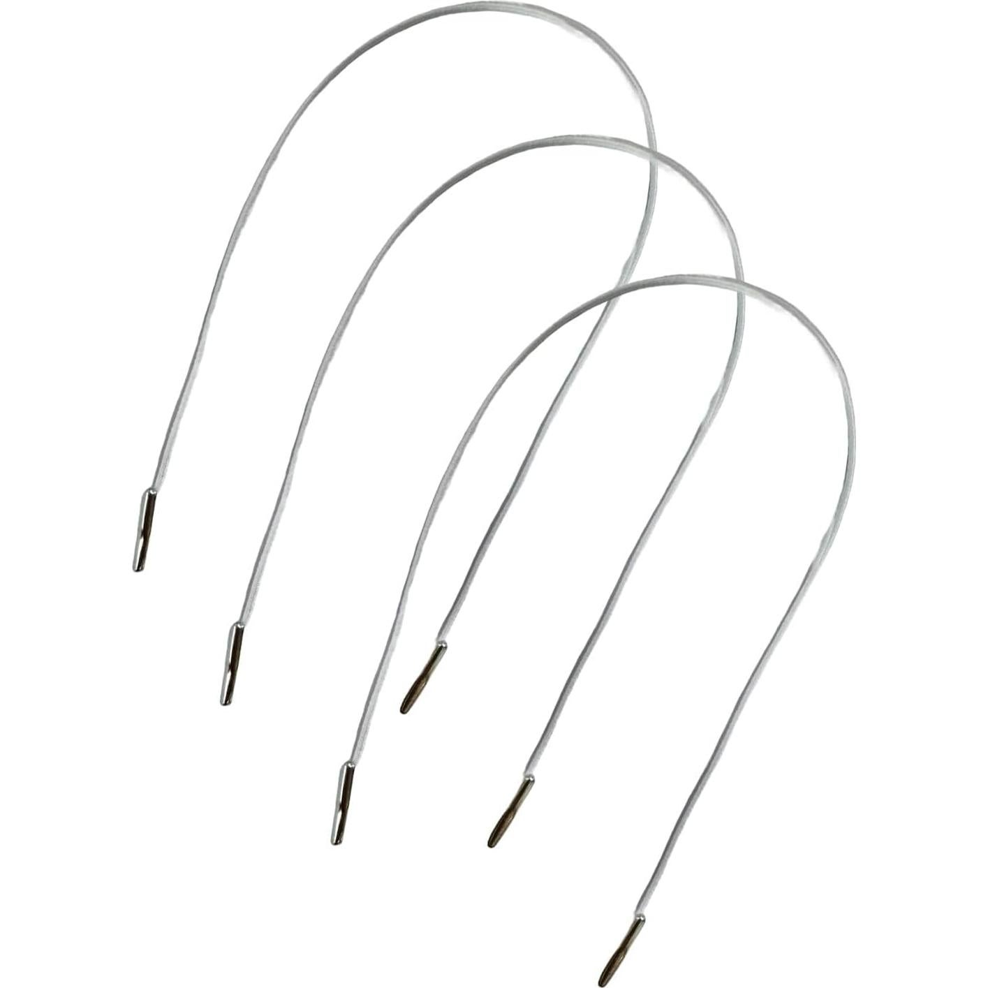 80 Cuerdas Elásticas Blancas 30 cm con Extremos de Metal