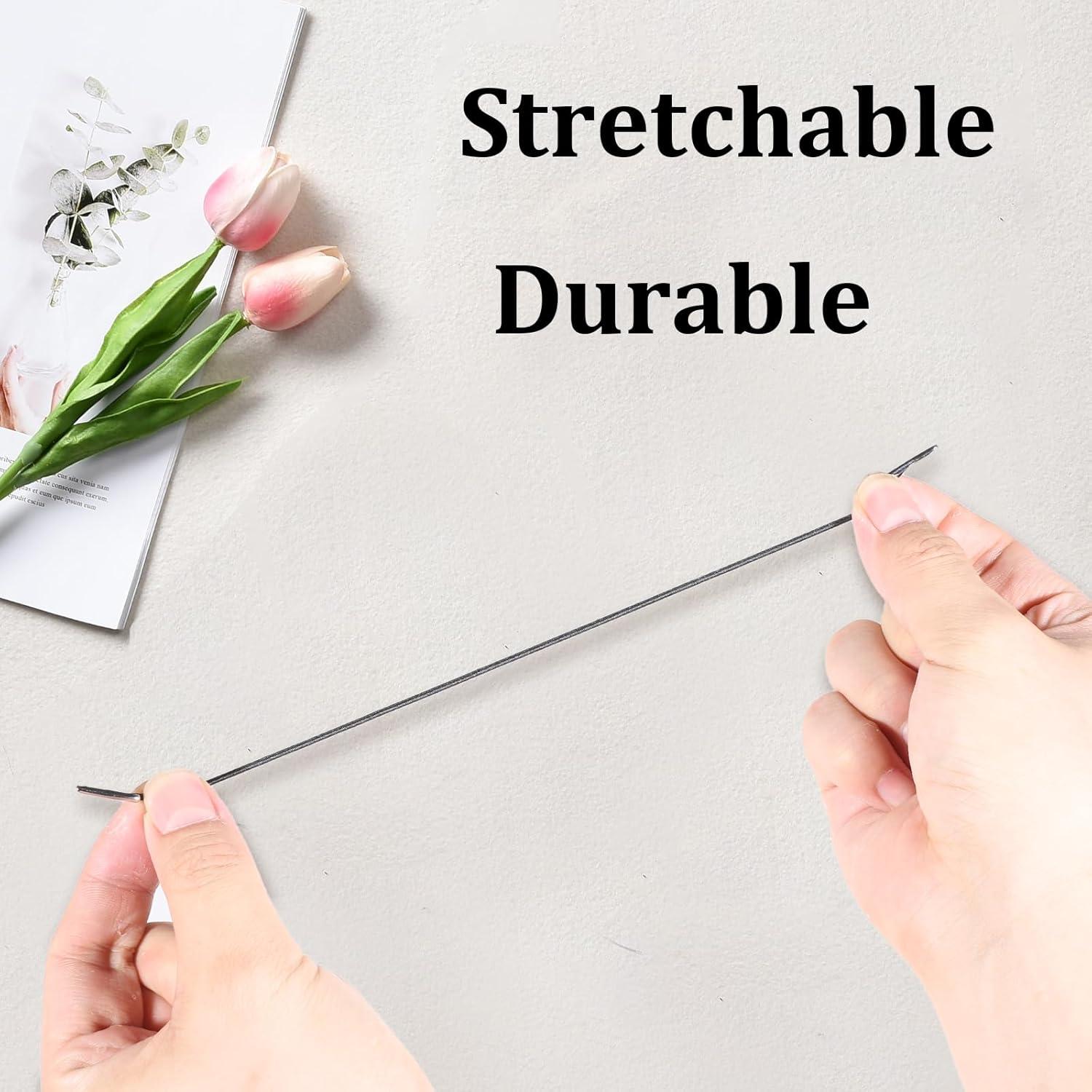 50 Cuerdas Elásticas Negras con Extremos de Metal 25 cm